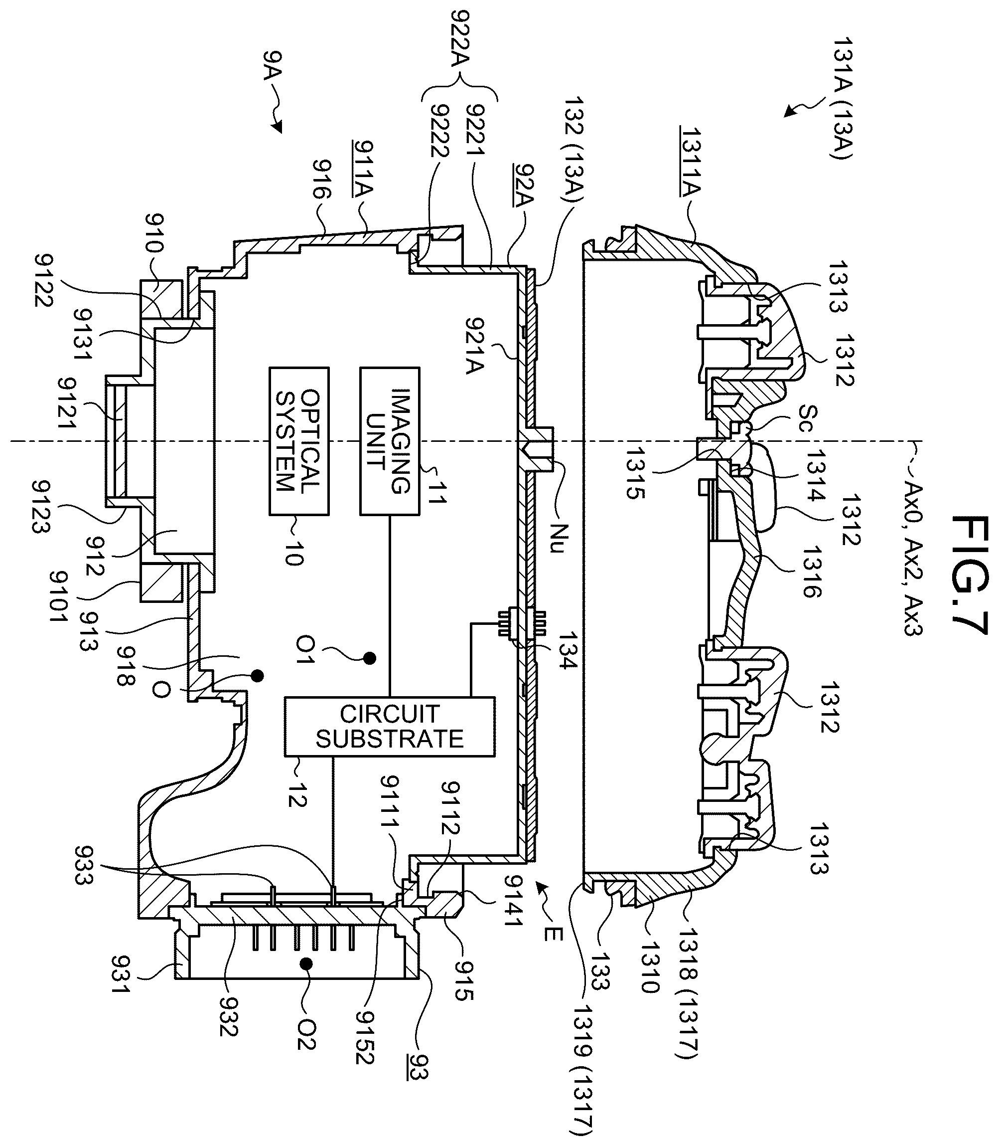 Patent US12174365 Figure 7 – Imaging apparatus for endoscope and imaging system