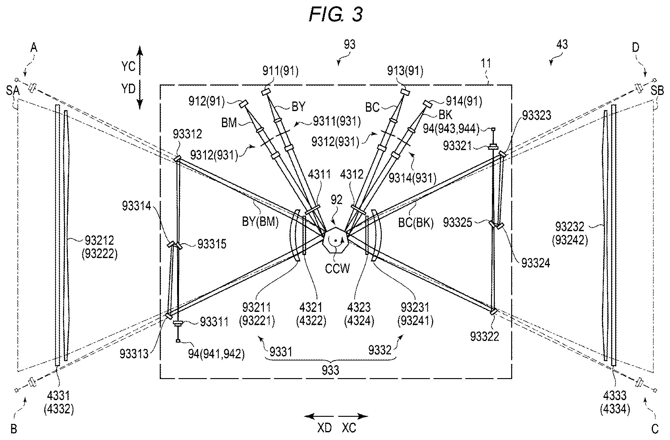 Patent US12174369 Figure 3 – Optical scanning device for an image forming device