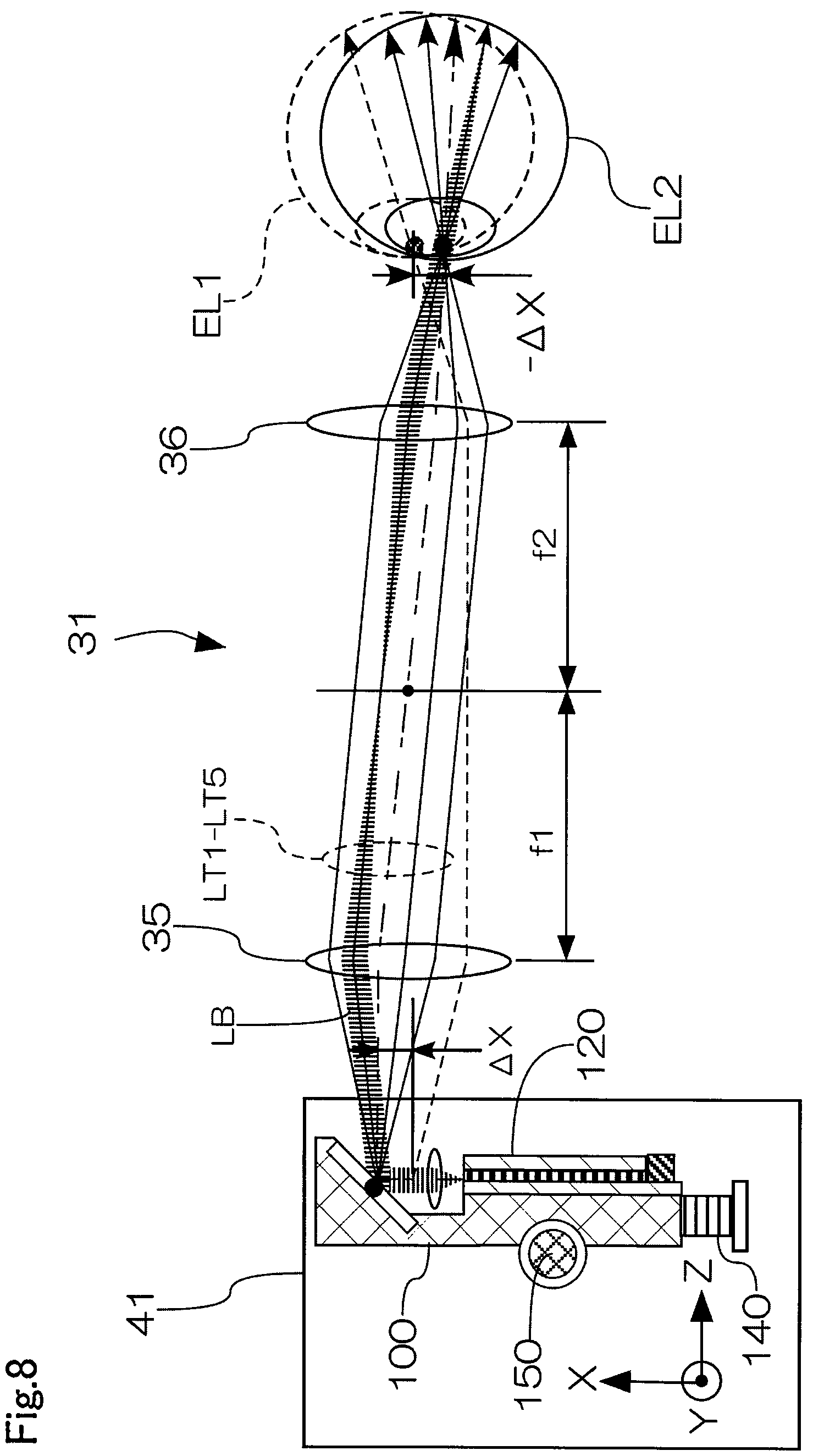 Patent US12174381 Figure 8 – Image display device using retinal scanning display unit and image display system