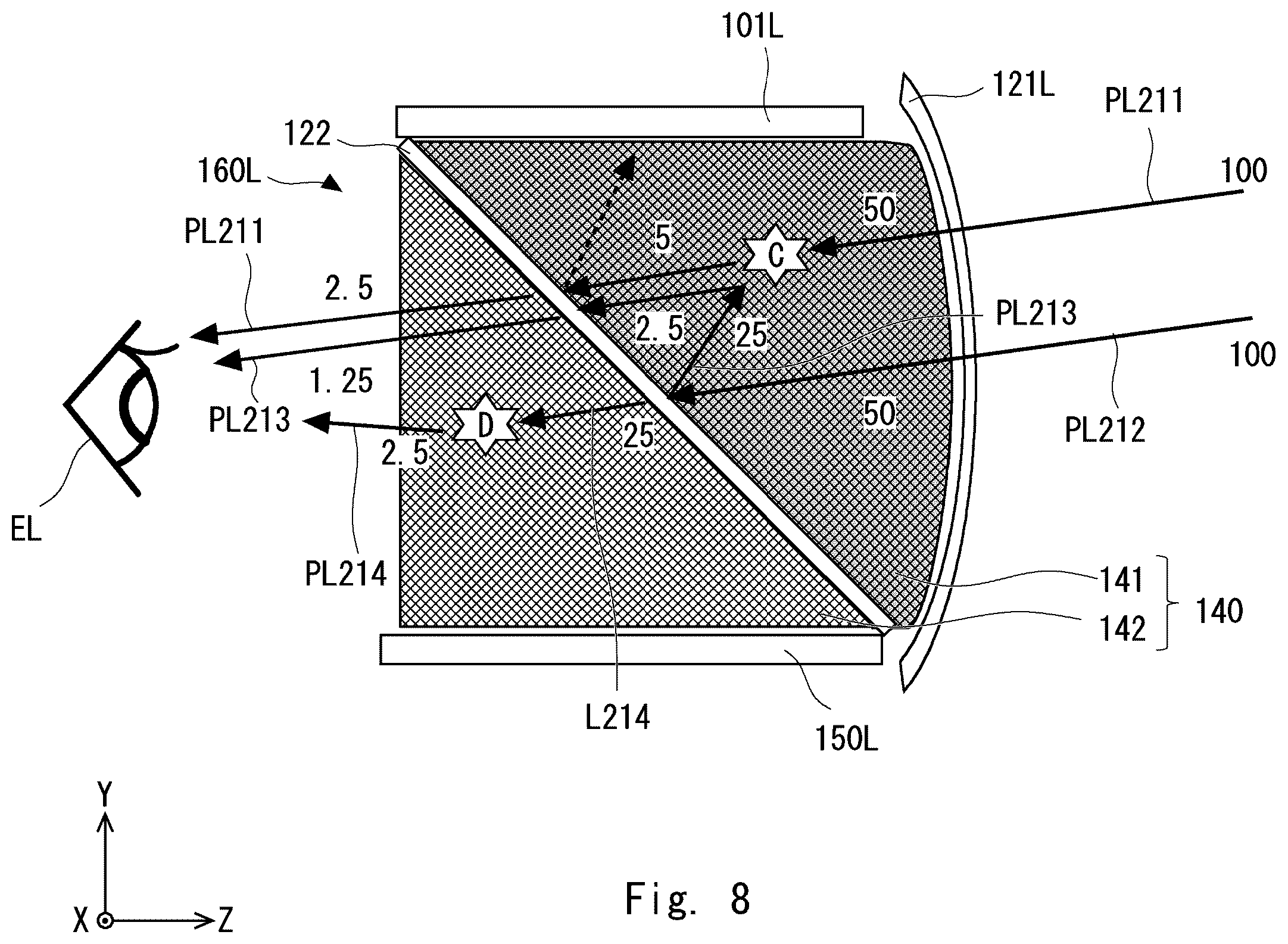 Patent US12174382 Figure 8 – Head-mounted display