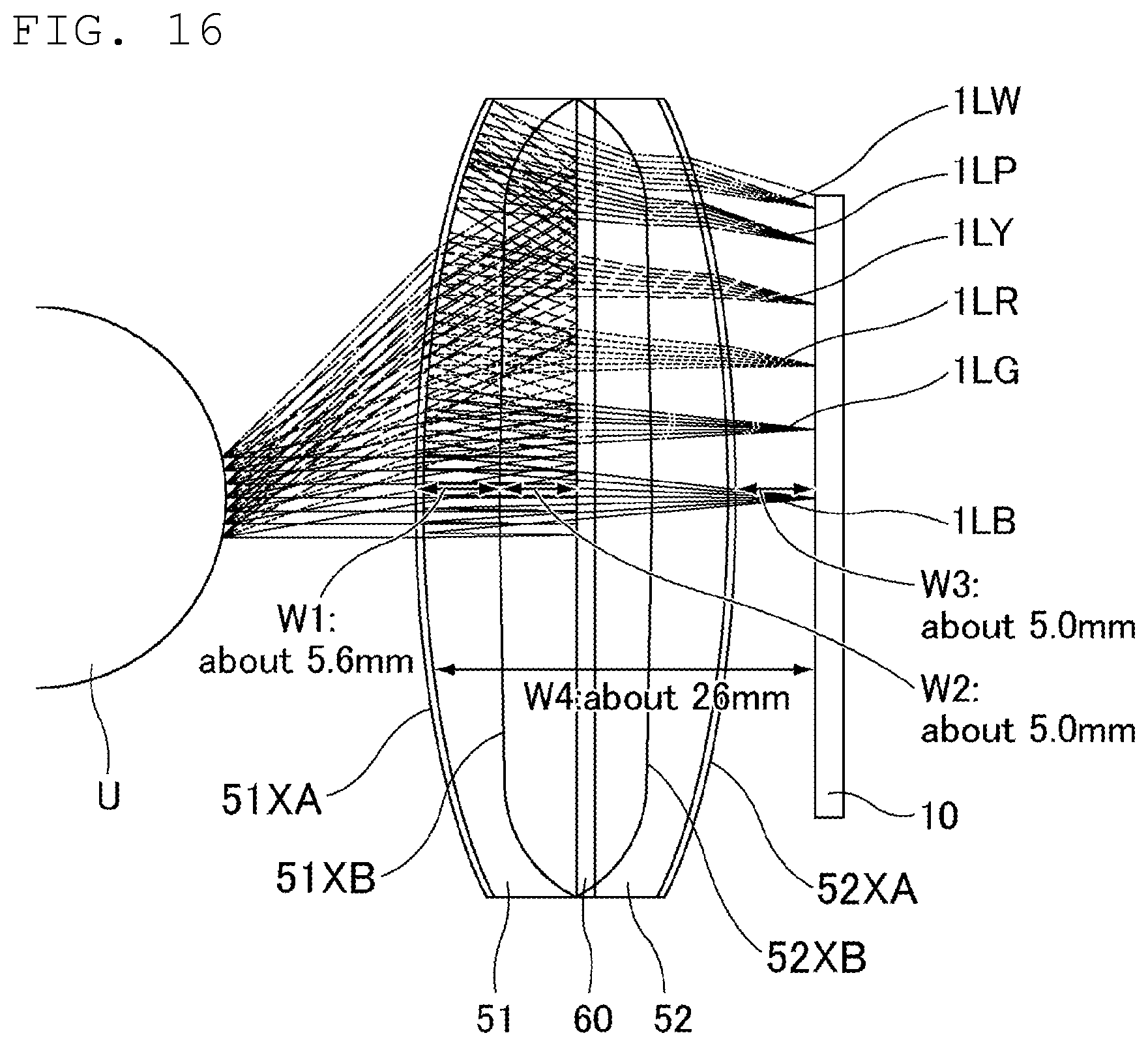 Patent US12174386 Figure 13 – Display device including a first lens and a second lens having shapes asymmetric about a semi-transparent mirror, and head-mounted display