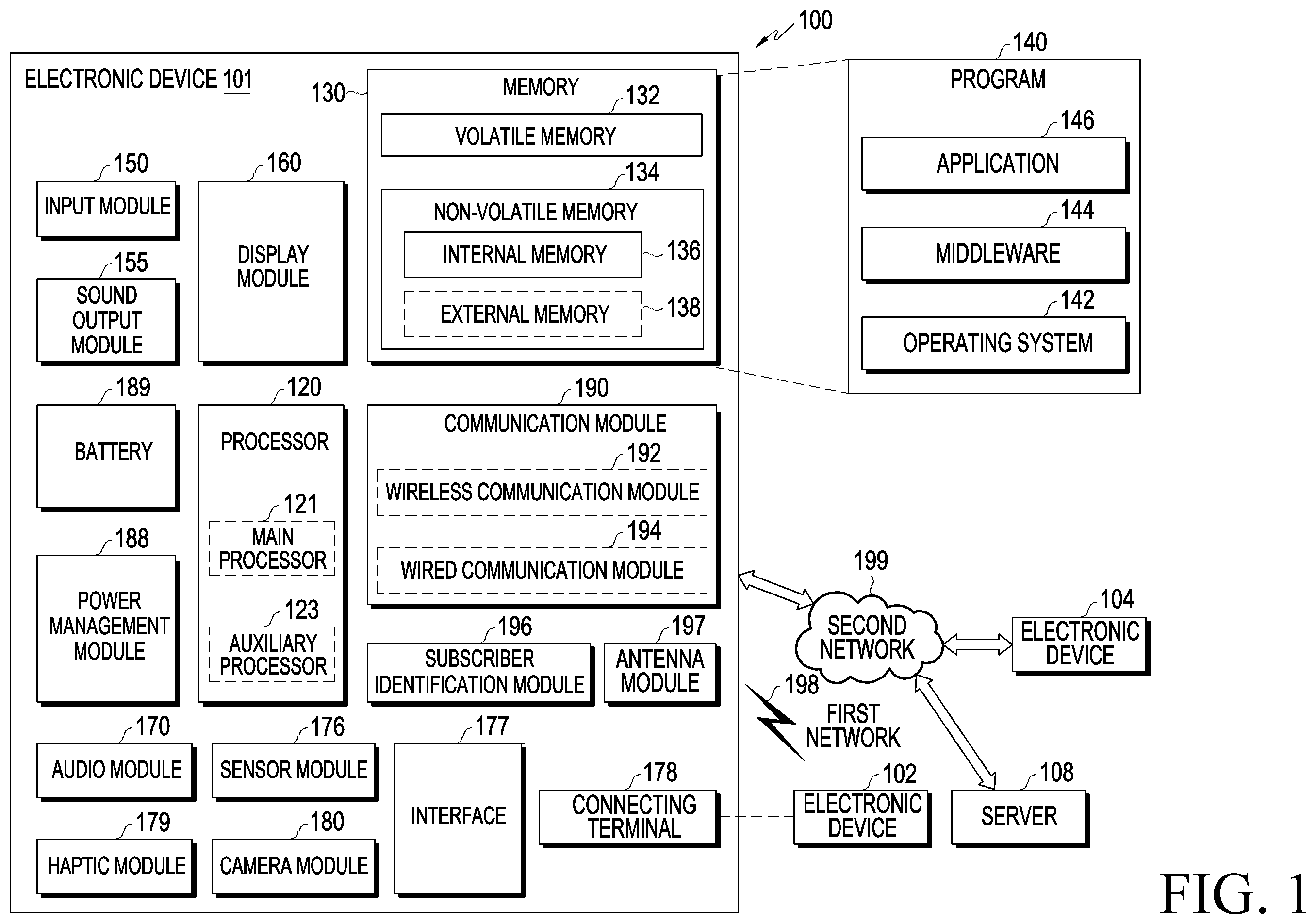 Patent US12174389 Figure 1 – Wearable electronic device comprising speaker module