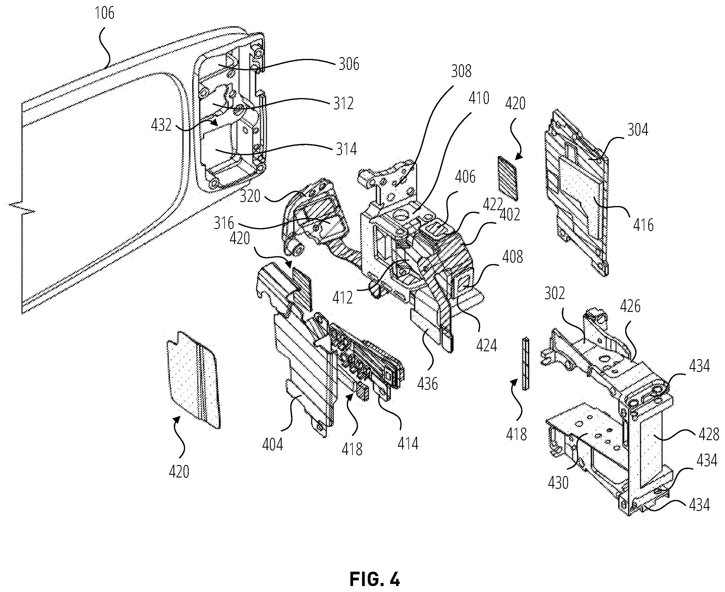 Patent US12174390 Figure 4 – Support arm thermal structure for extended reality glasses