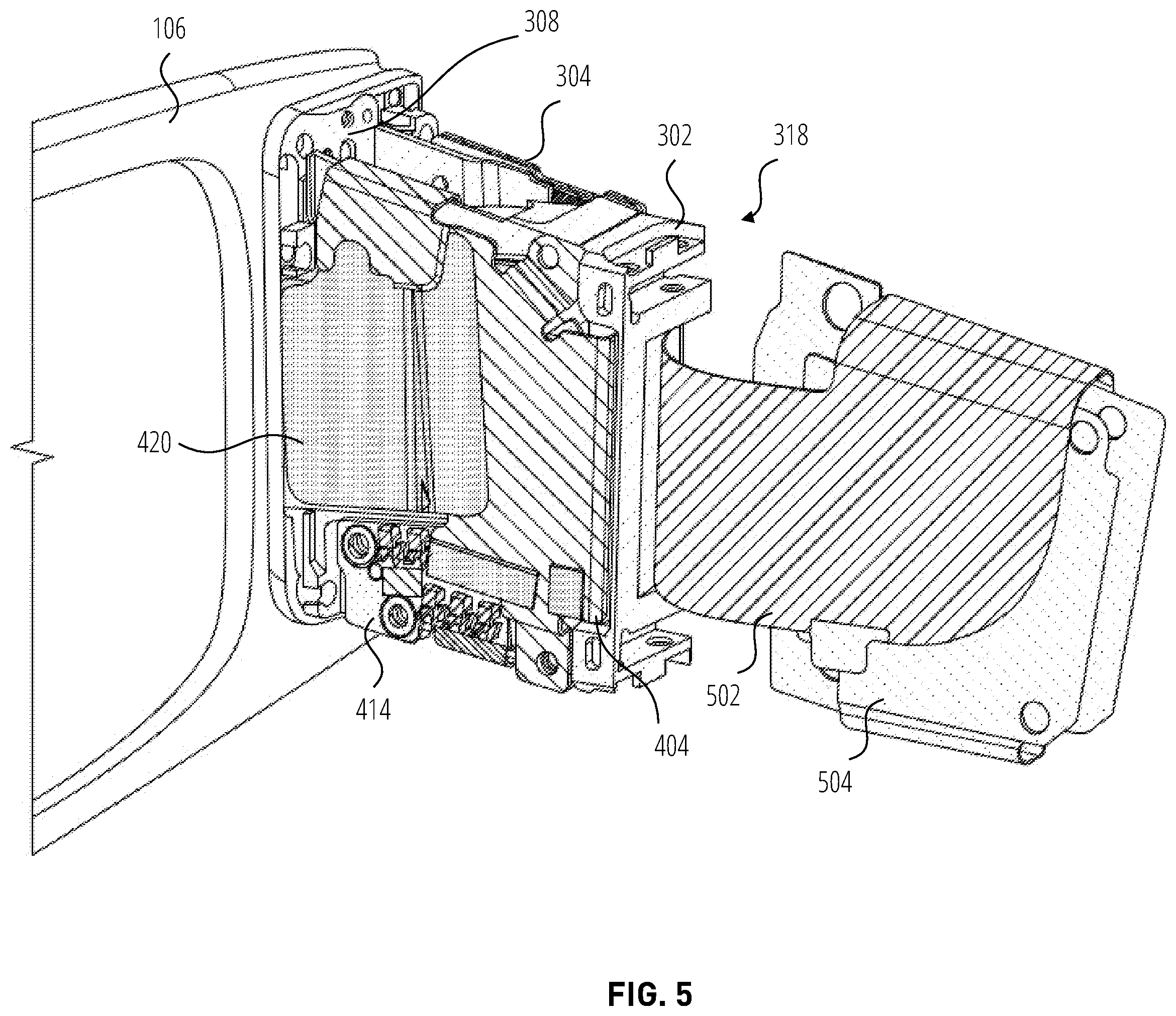 Patent US12174390 Figure 5 – Support arm thermal structure for extended reality glasses