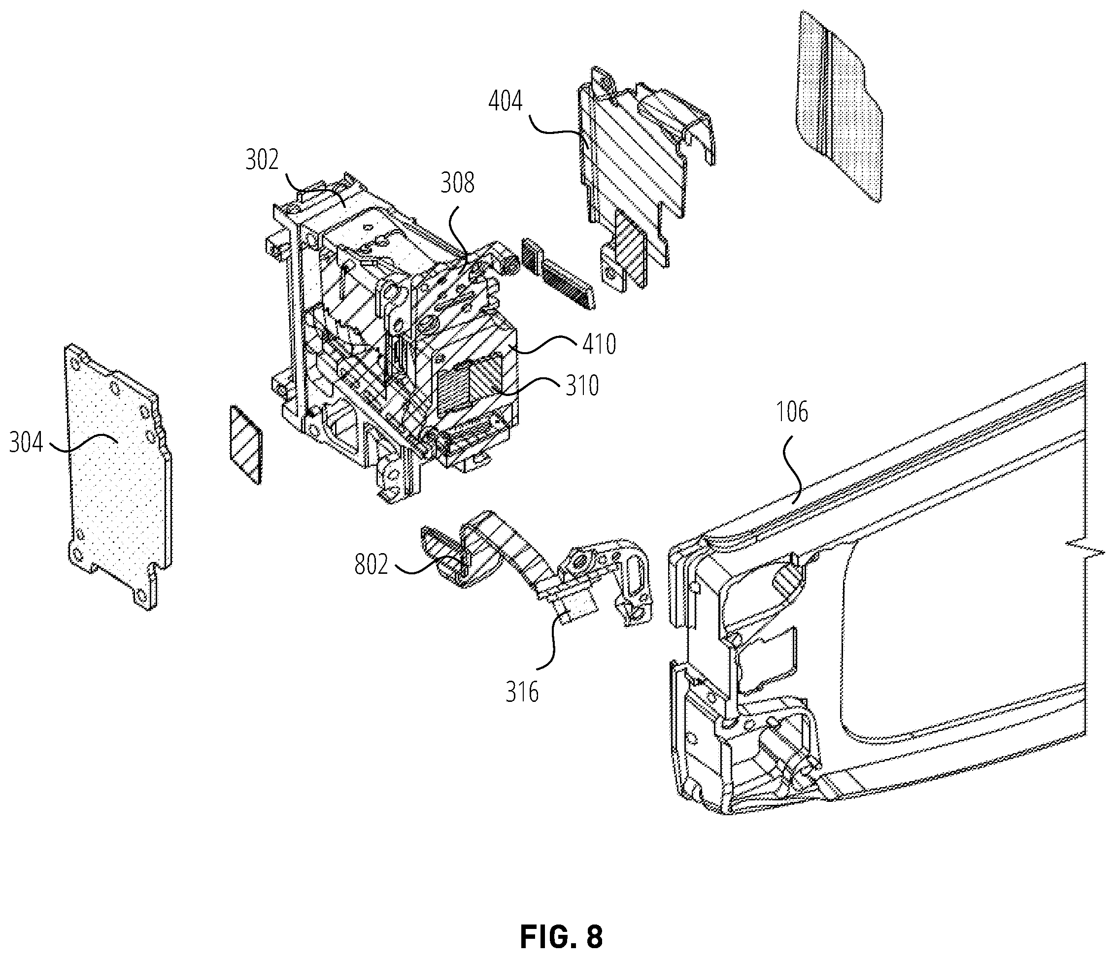 Patent US12174390 Figure 8 – Support arm thermal structure for extended reality glasses