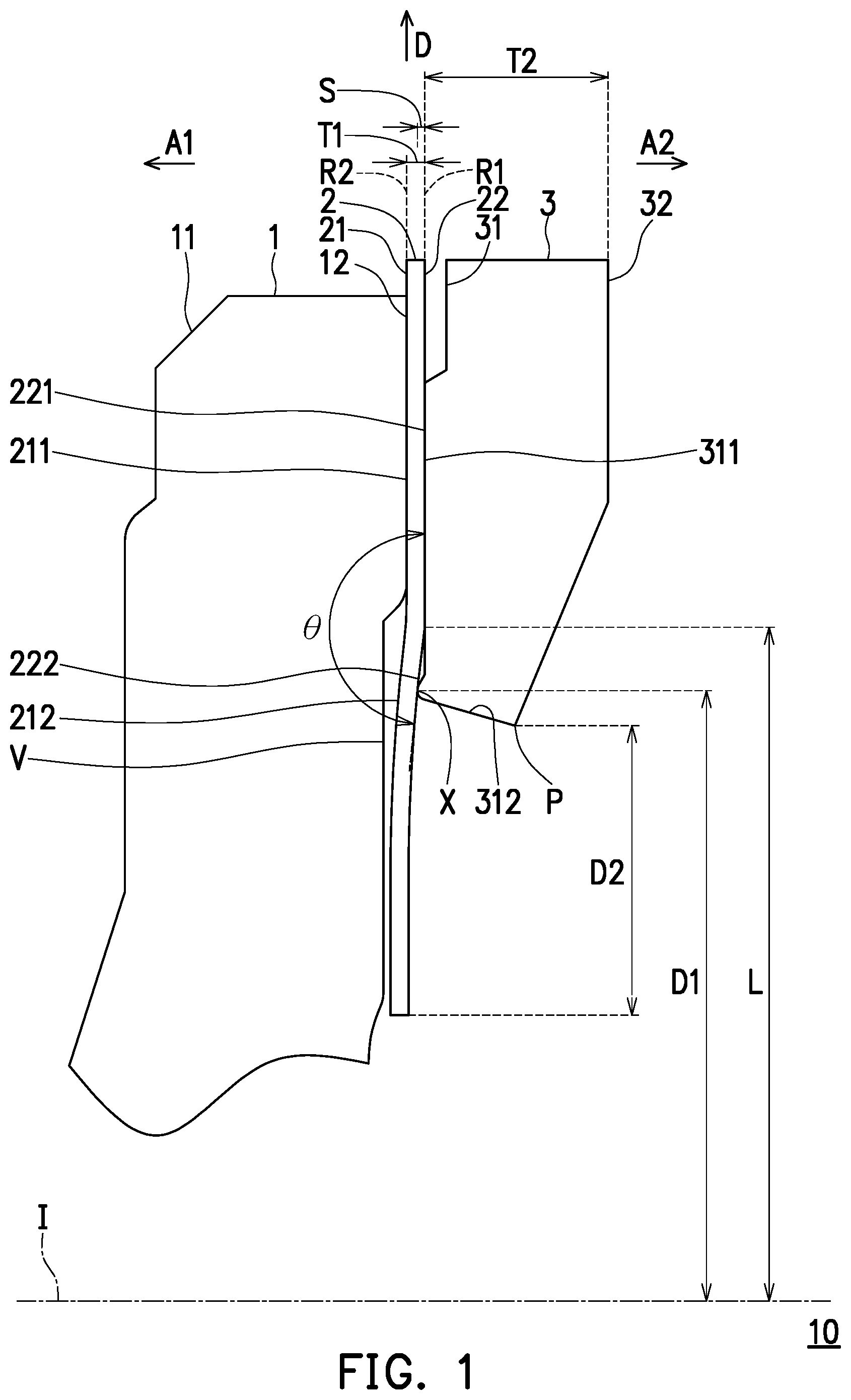 Patent US12174401 — Optical lens — Figure 1