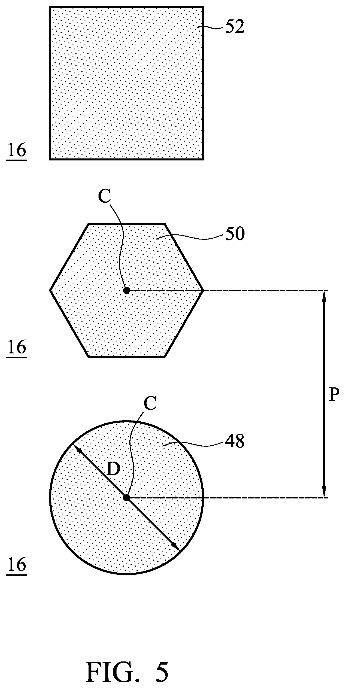 Patent US12174405 Figure 3 – Optical structure having polymer-covered protrusions contacting bandpass filter