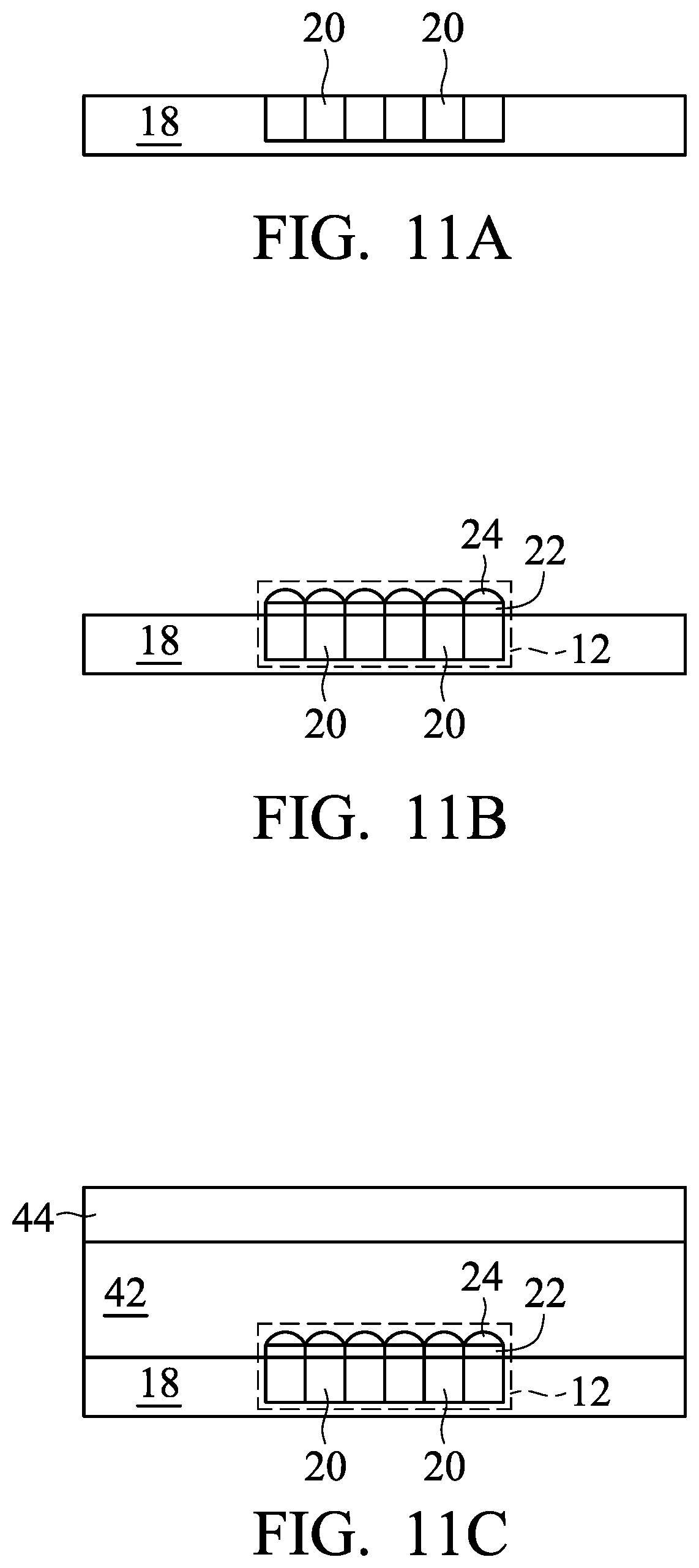 Patent US12174405 Figure 13 – Optical structure having polymer-covered protrusions contacting bandpass filter