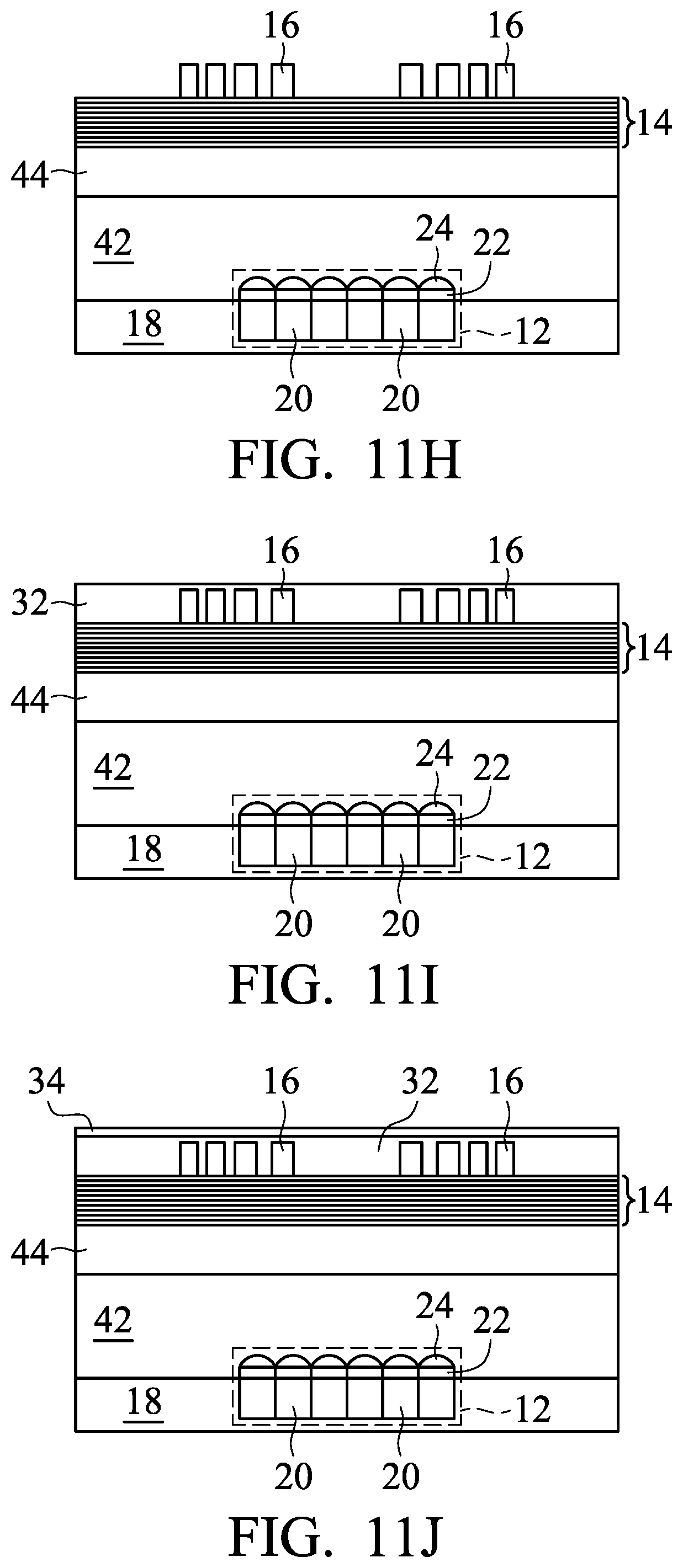 Patent US12174405 Figure 16 – Optical structure having polymer-covered protrusions contacting bandpass filter