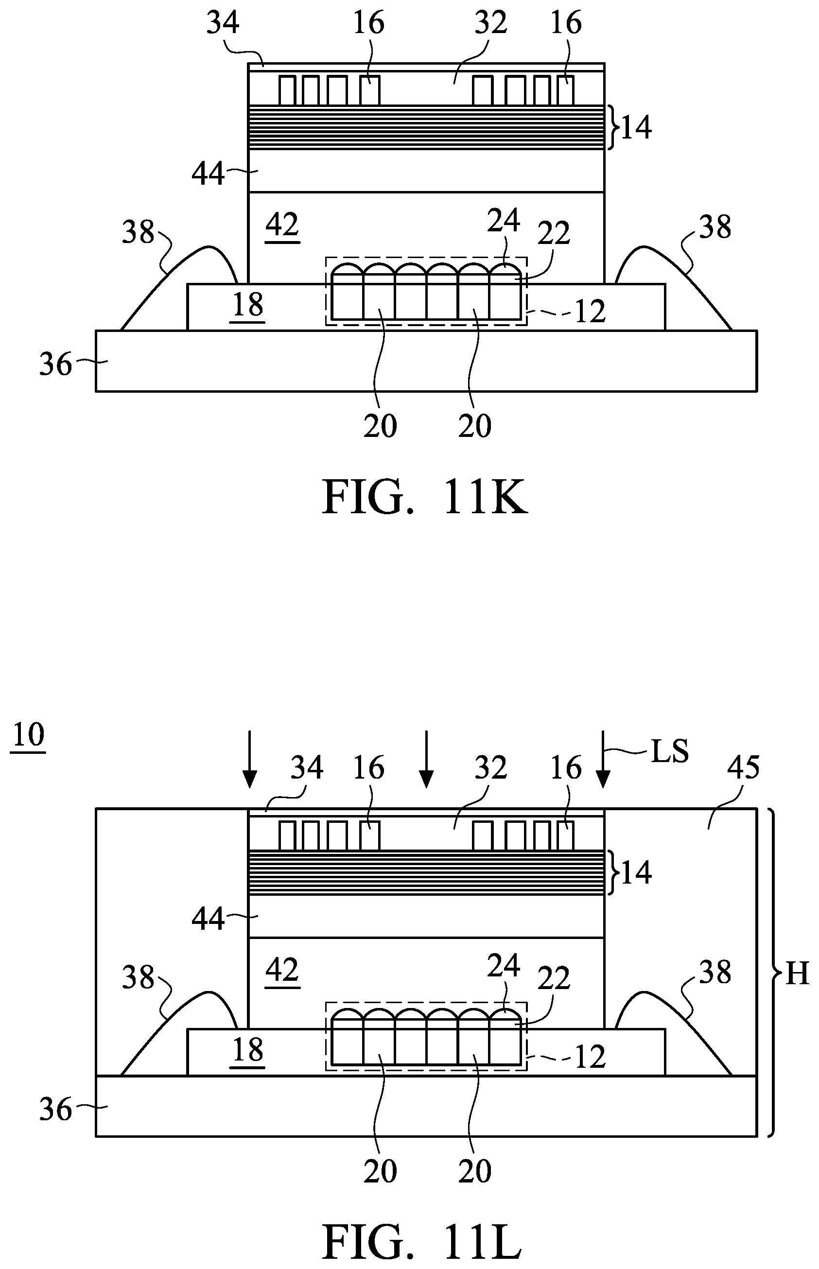 Patent US12174405 Figure 17 – Optical structure having polymer-covered protrusions contacting bandpass filter