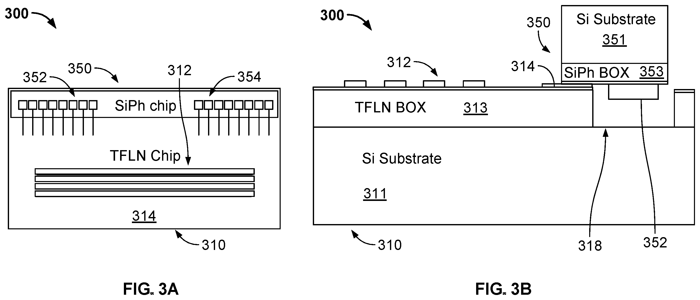 Patent US12174419 Figure 3 – Thin film lithium niobate hybrid photonics packaging