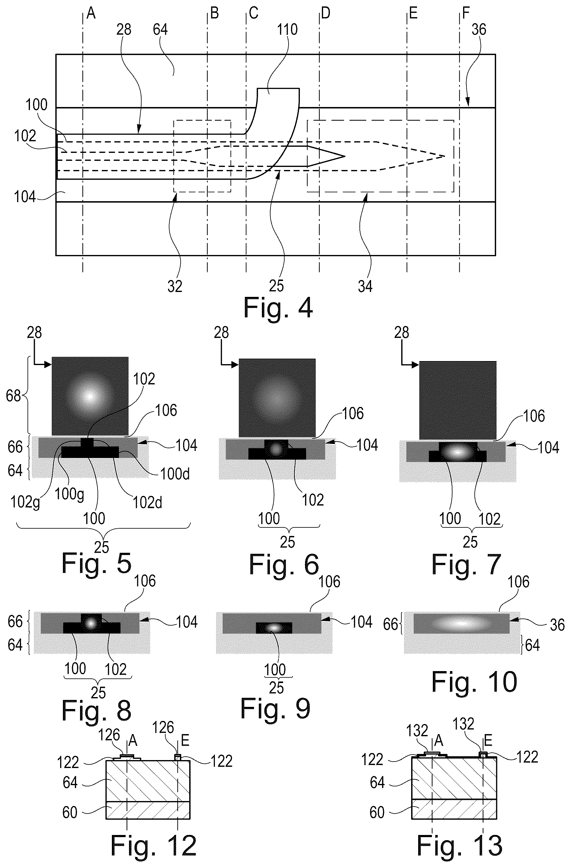 Patent US12174425 Figure 3 – Method for manufacturing a mixed layer comprising a silicon waveguide and a silicon nitride waveguide