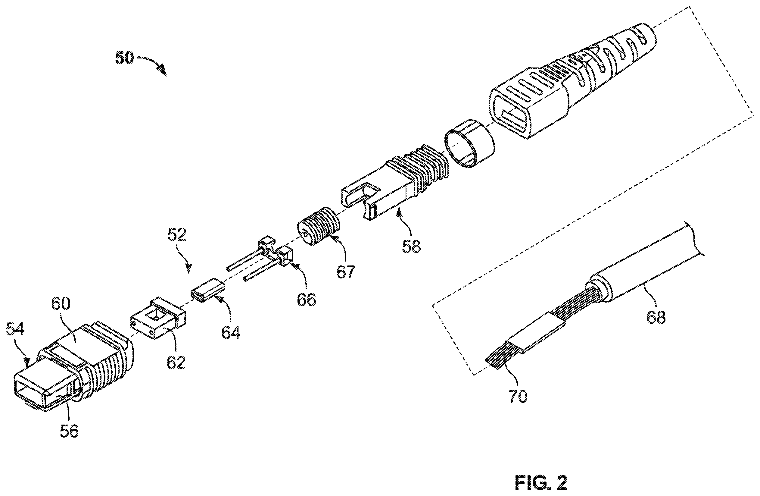 Patent US12174431 Figure 2 – Methods and compositions for the surface treatment of ferrules and fibers for improved bonding of optical fibes within ferrules