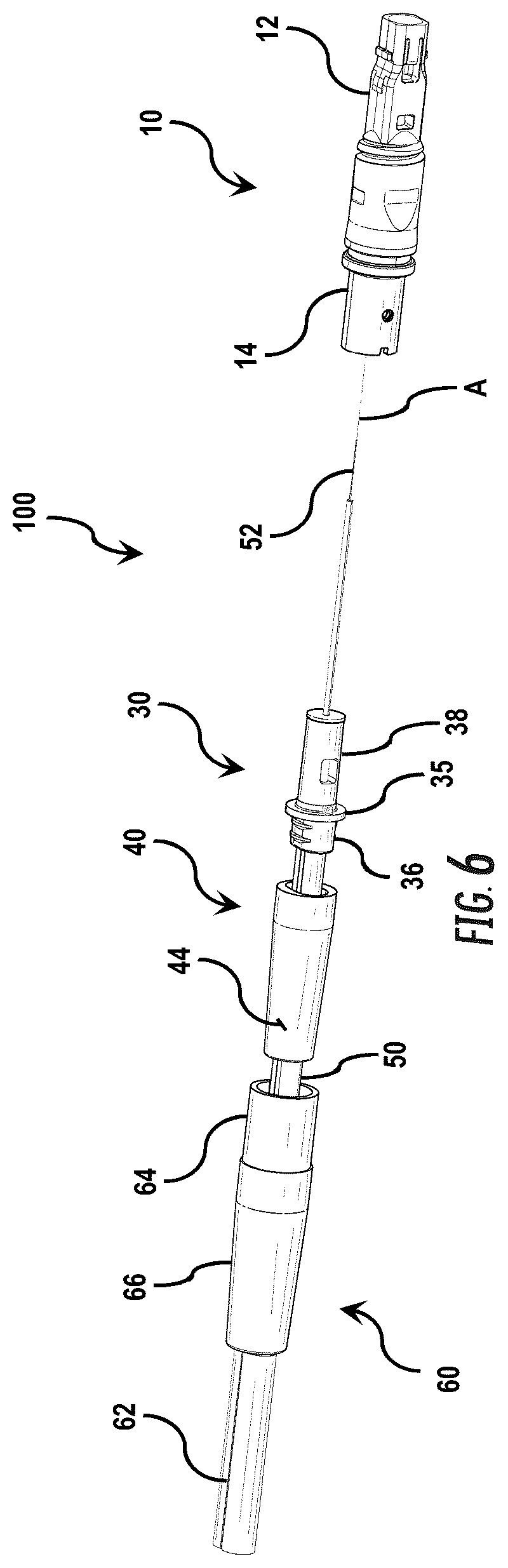 Patent US12174432 Figure 6 – Fiber optic connectors and connectorization employing adhesive admitting adapters
