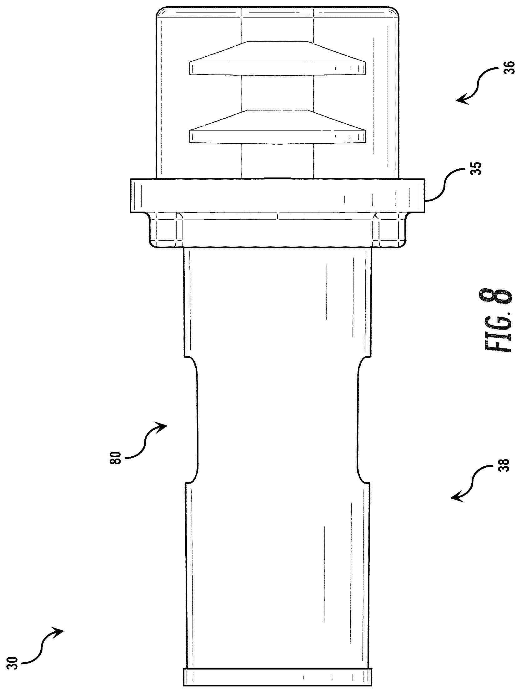 Patent US12174432 Figure 8 – Fiber optic connectors and connectorization employing adhesive admitting adapters