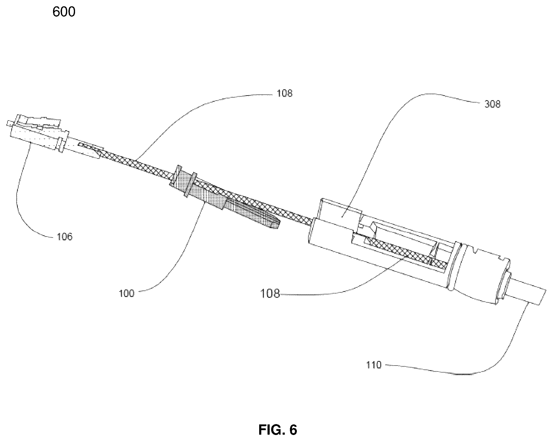 Patent US12174435 Figure 6 – Integrated boot for a protected cable connector assembly