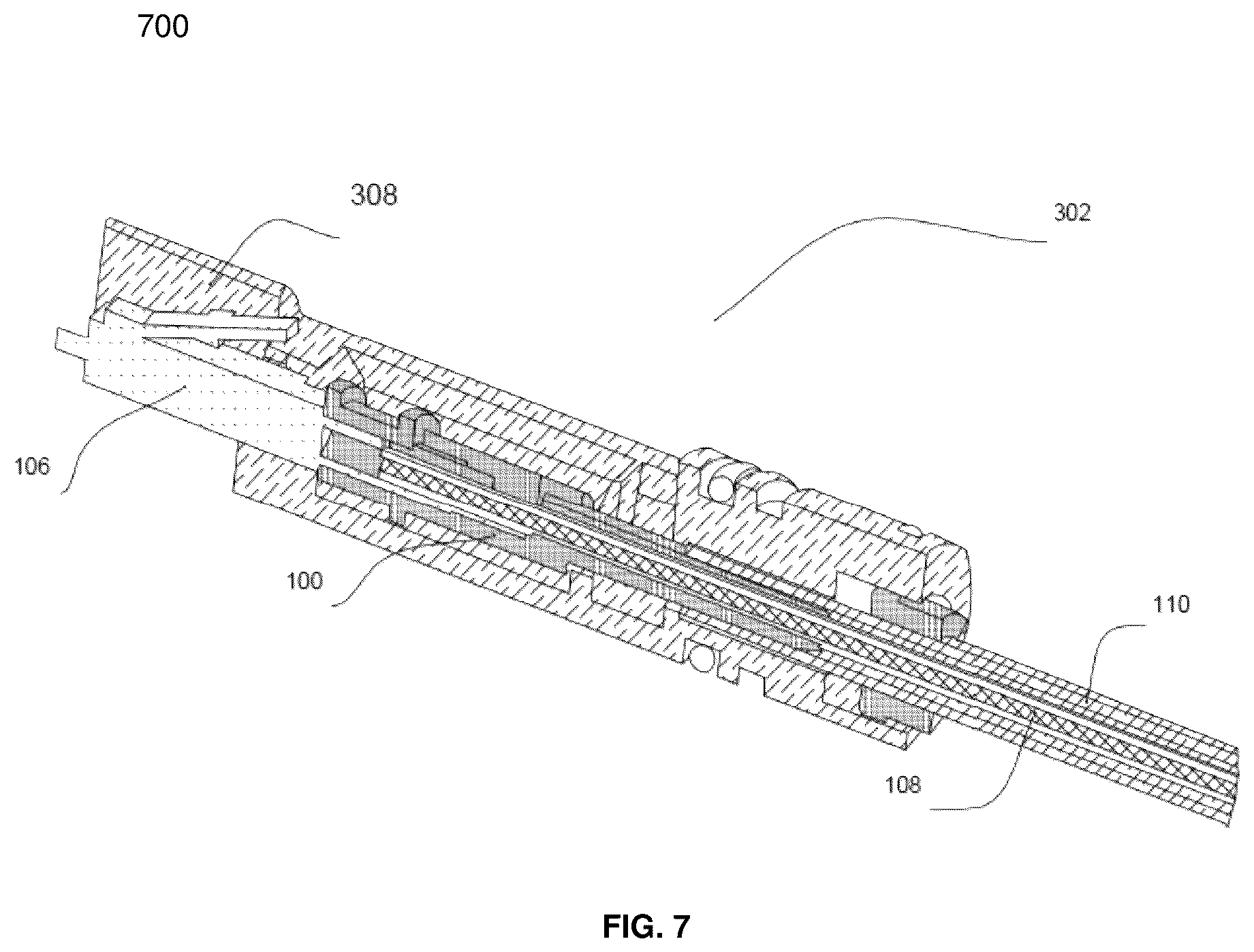 Patent US12174435 Figure 7 – Integrated boot for a protected cable connector assembly