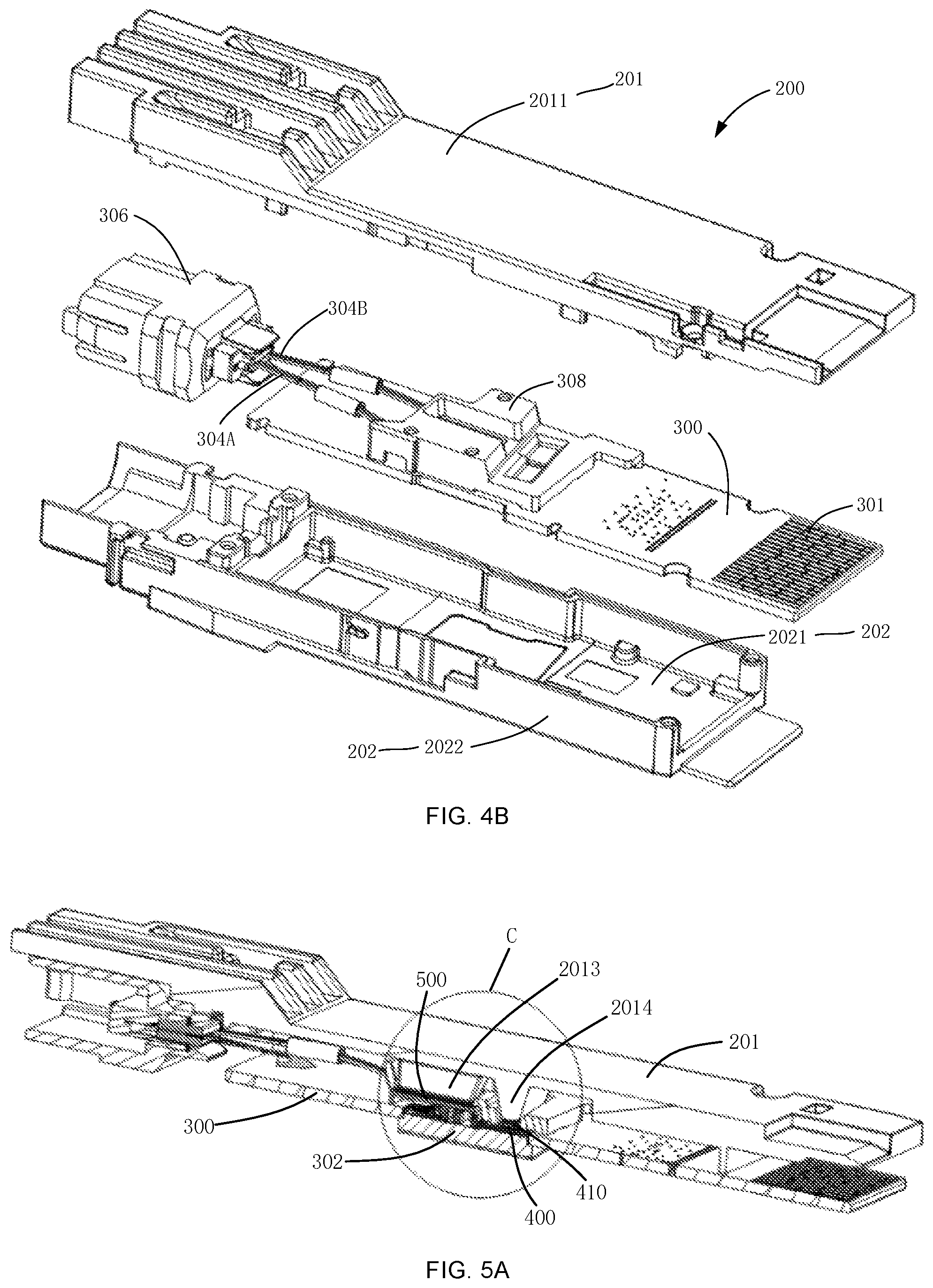 Patent US12174438 Figure 4 – Optical module with structured protective cover