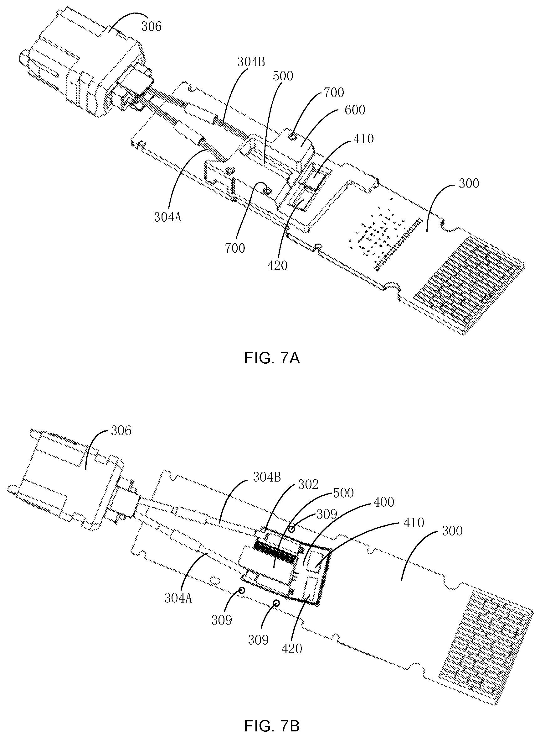 Patent US12174438 Figure 7 – Optical module with structured protective cover
