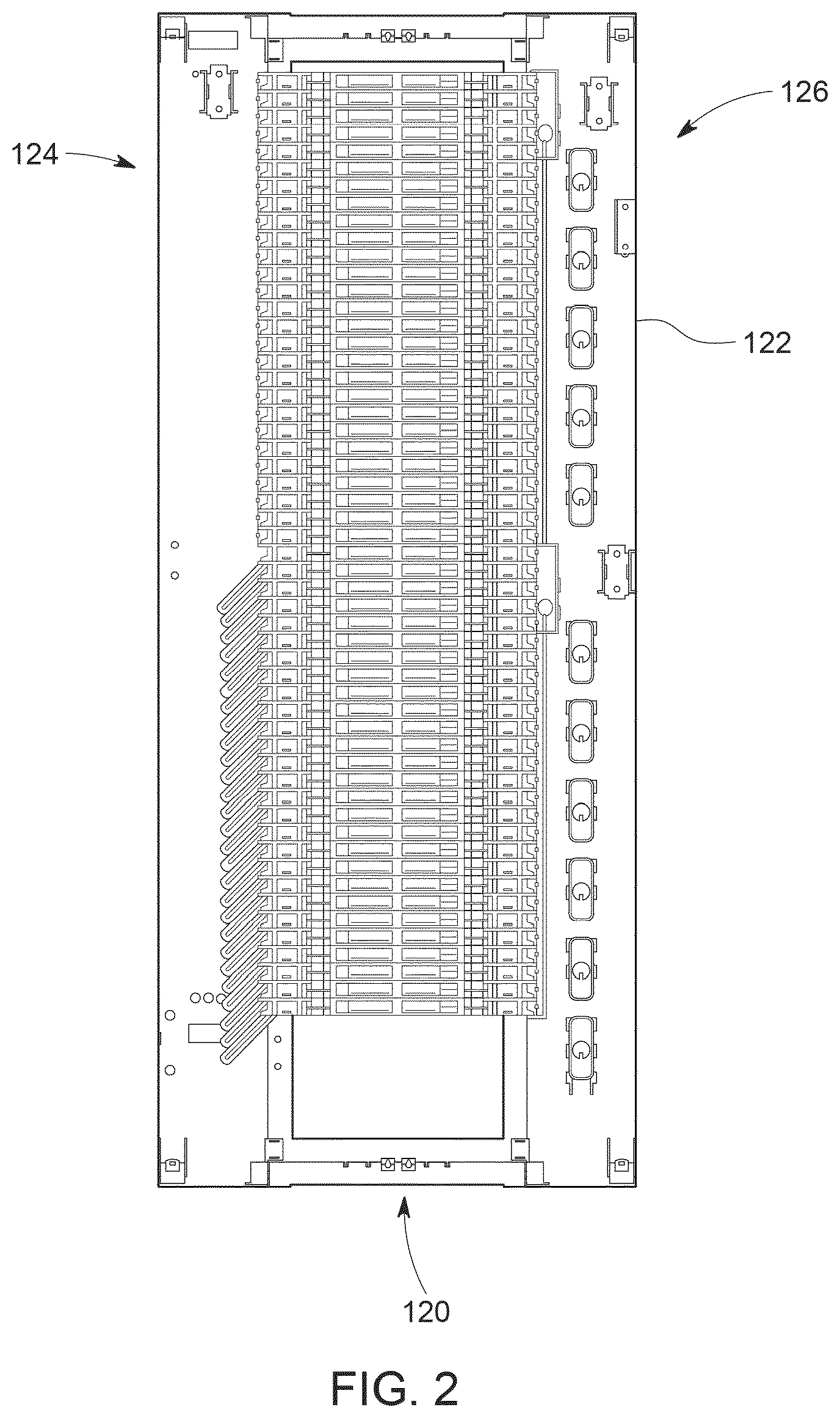 Patent US12174443 Figure 2 – Cable termination units for optical fiber distribution elements