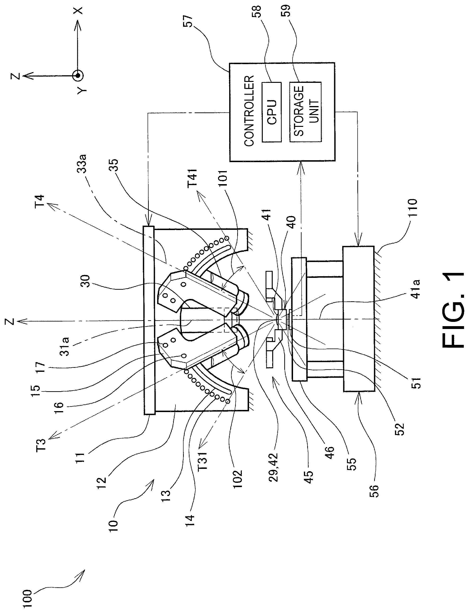 Patent US12174445 Figure 1 – Camera module manufacturing device