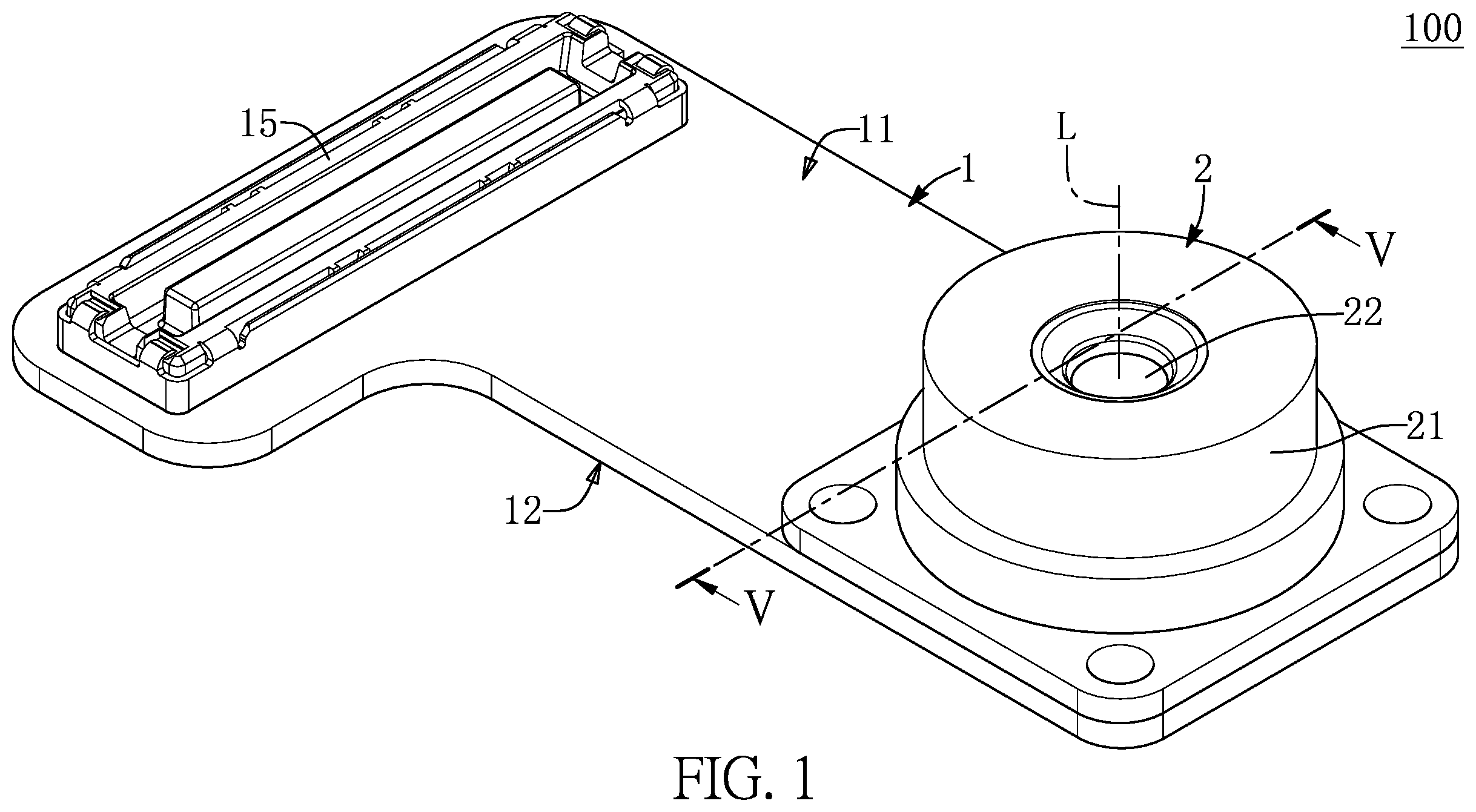 Patent US12174446 Figure 1 – Sensor lens assembly having non-soldering configuration