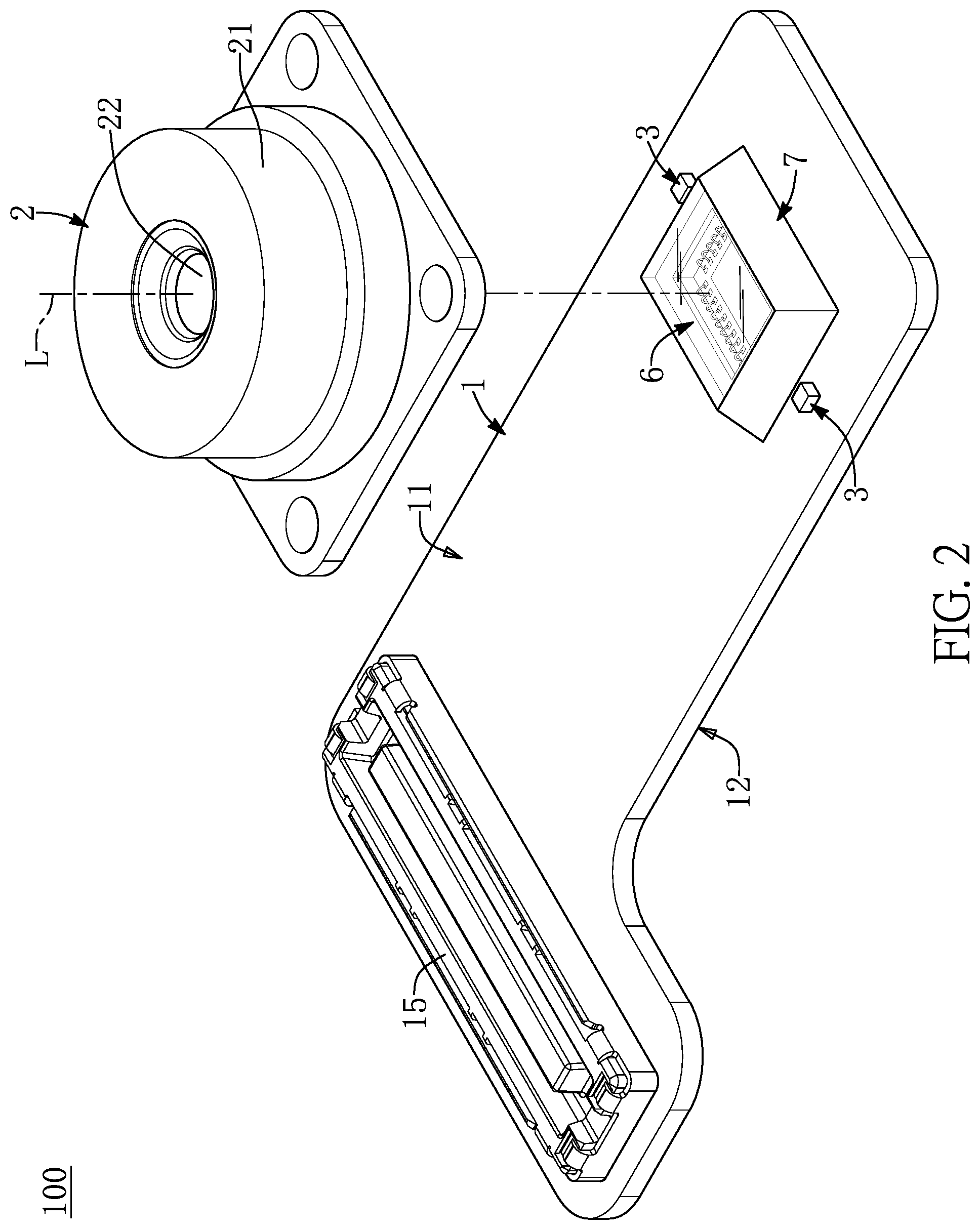 Patent US12174446 Figure 2 – Sensor lens assembly having non-soldering configuration