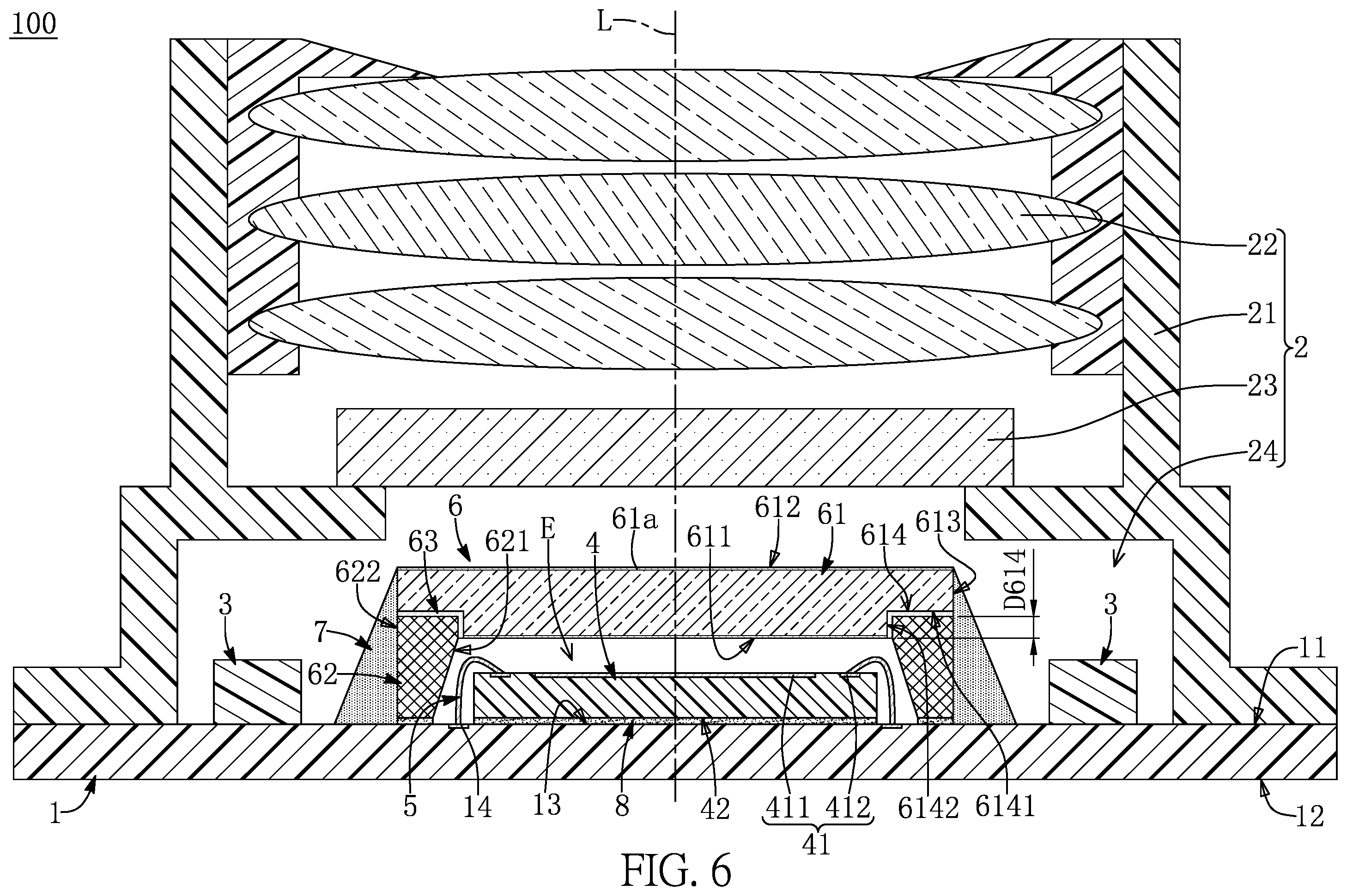 Patent US12174446 Figure 6 – Sensor lens assembly having non-soldering configuration
