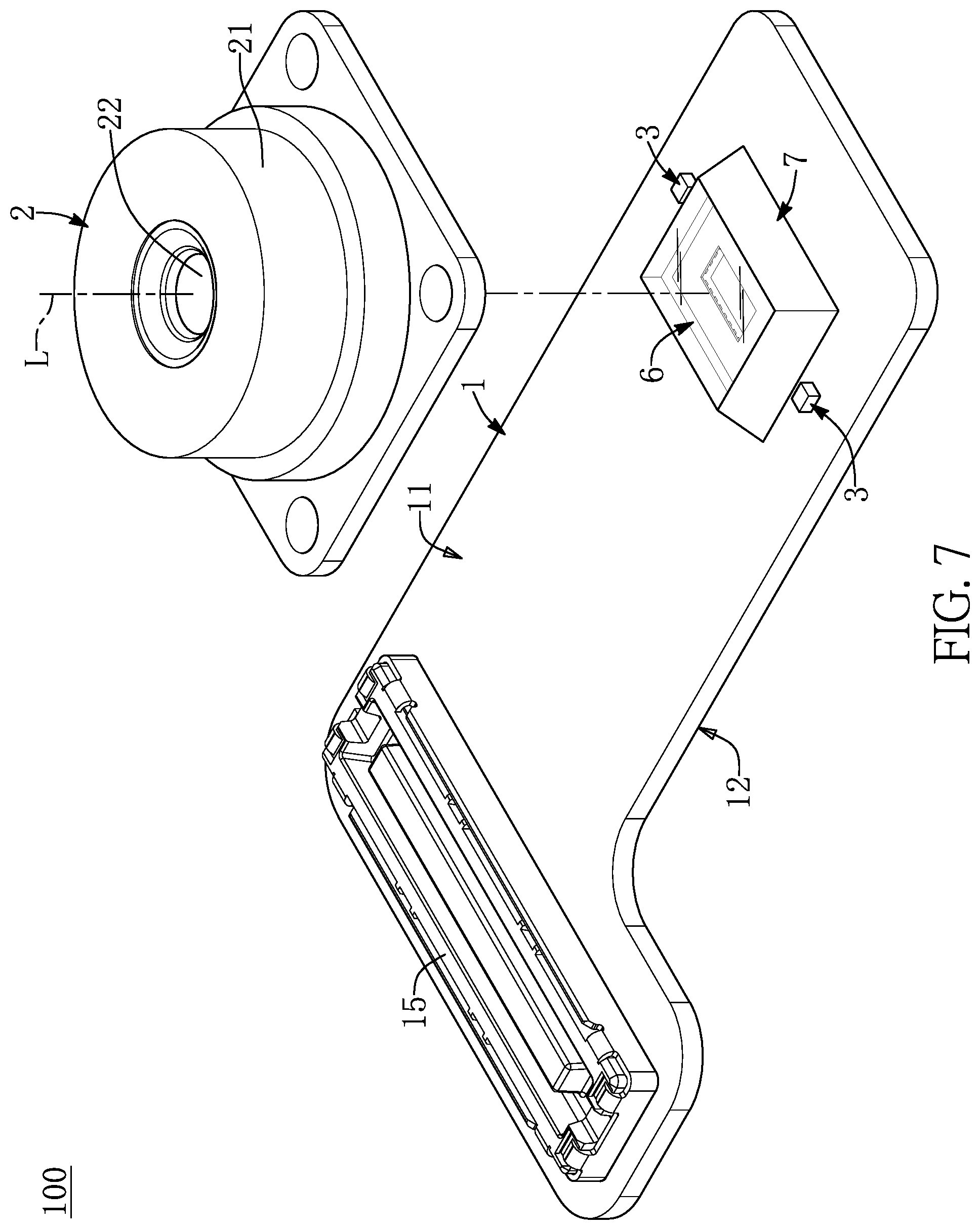 Patent US12174446 Figure 7 – Sensor lens assembly having non-soldering configuration
