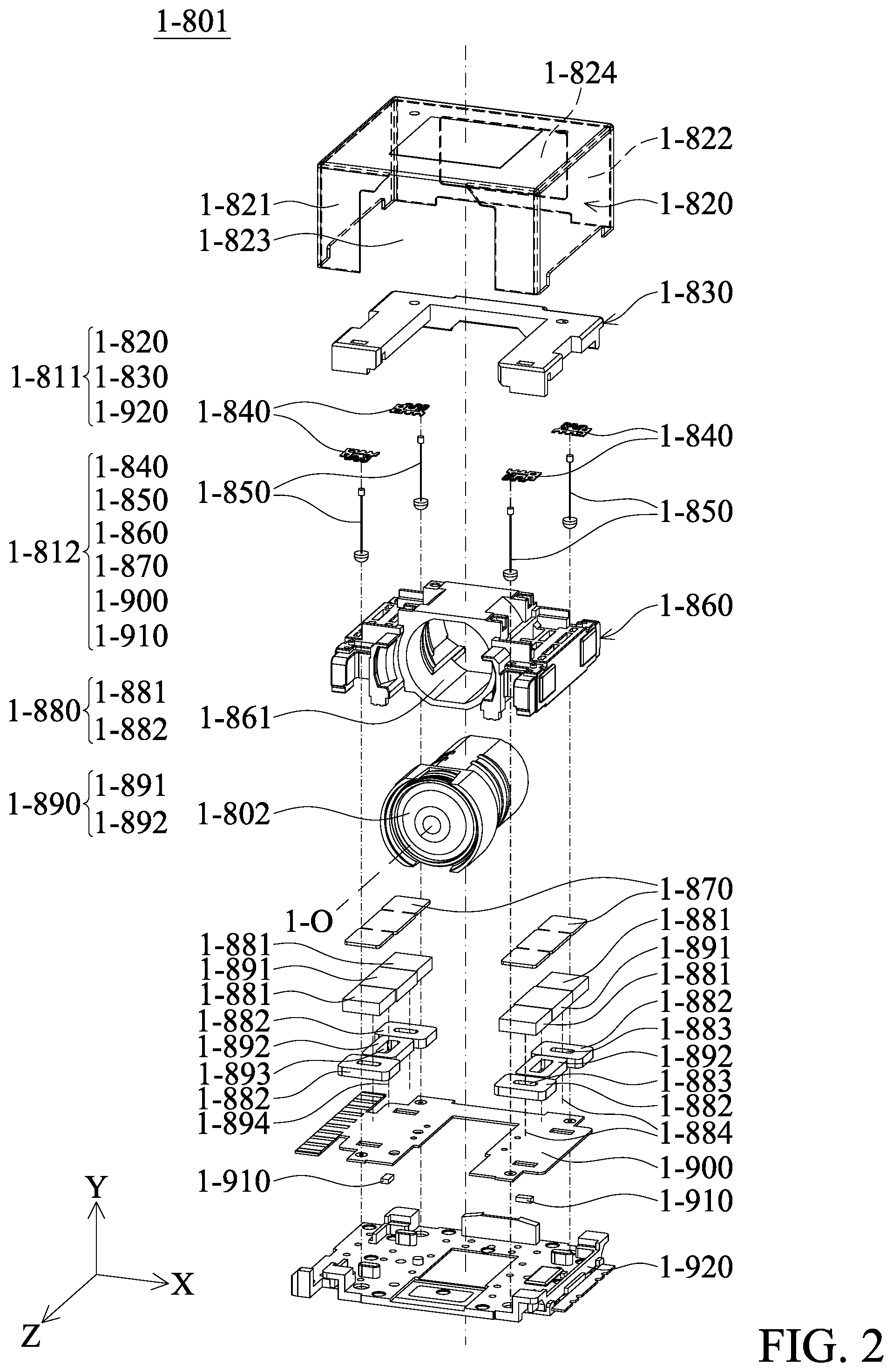 Patent US12174449 Figure 2 – Optical member driving mechanism