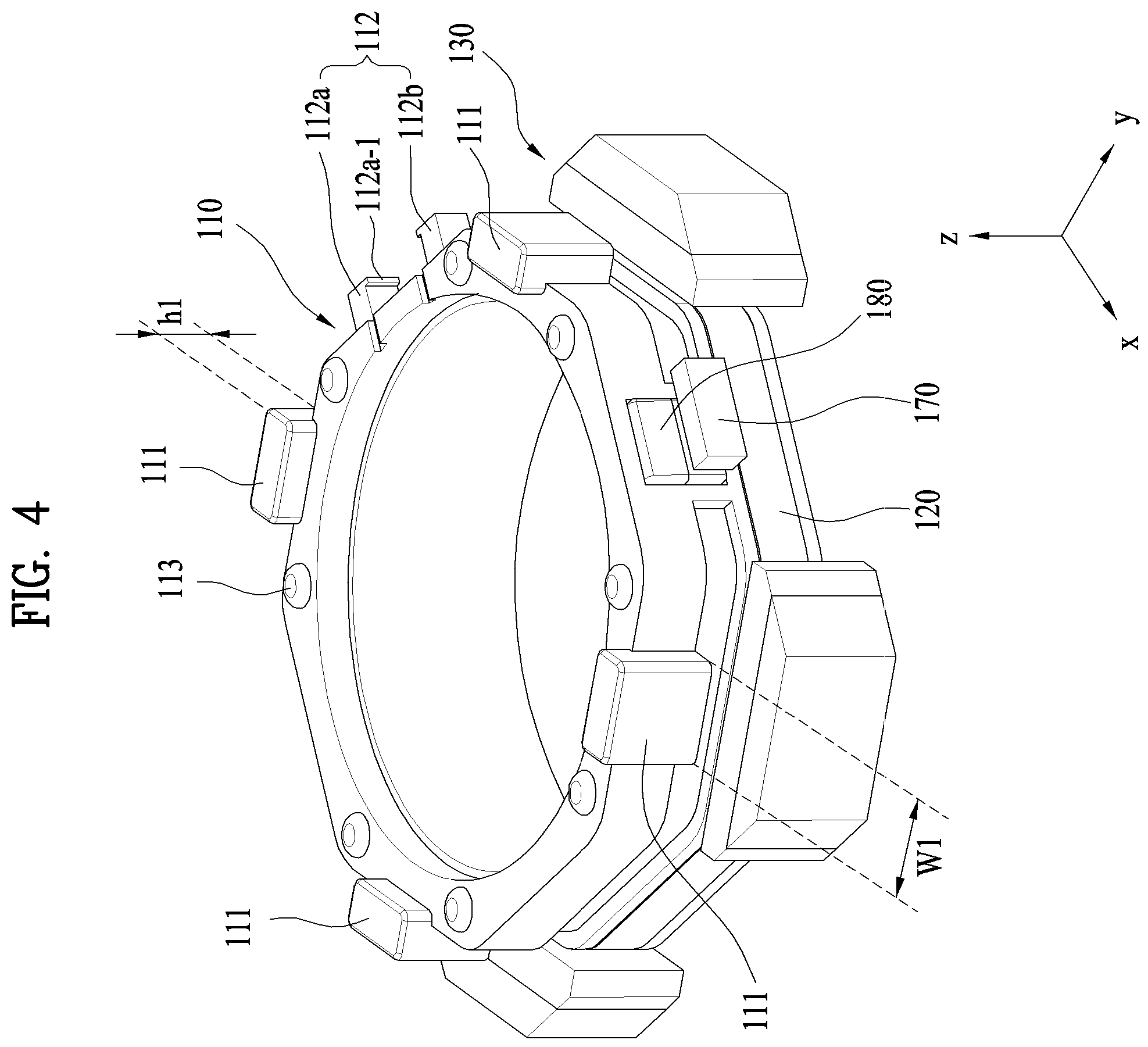 Patent US12174450 Figure 4 – Lens moving apparatus with a bobbin comprising a groove and elastic members and camera module including the same