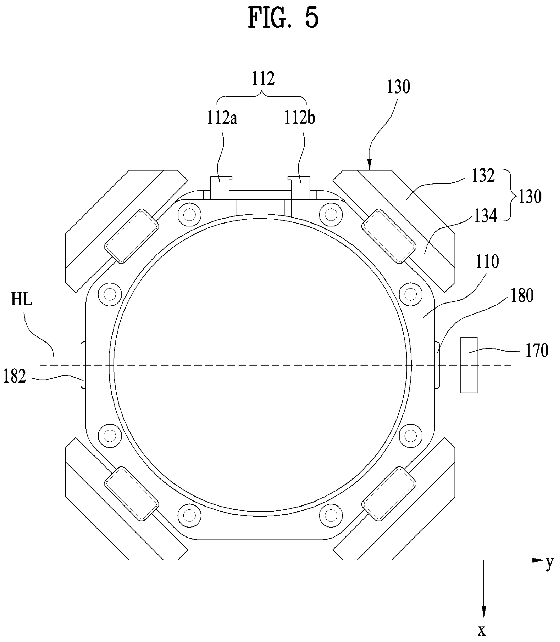 Patent US12174450 Figure 5 – Lens moving apparatus with a bobbin comprising a groove and elastic members and camera module including the same