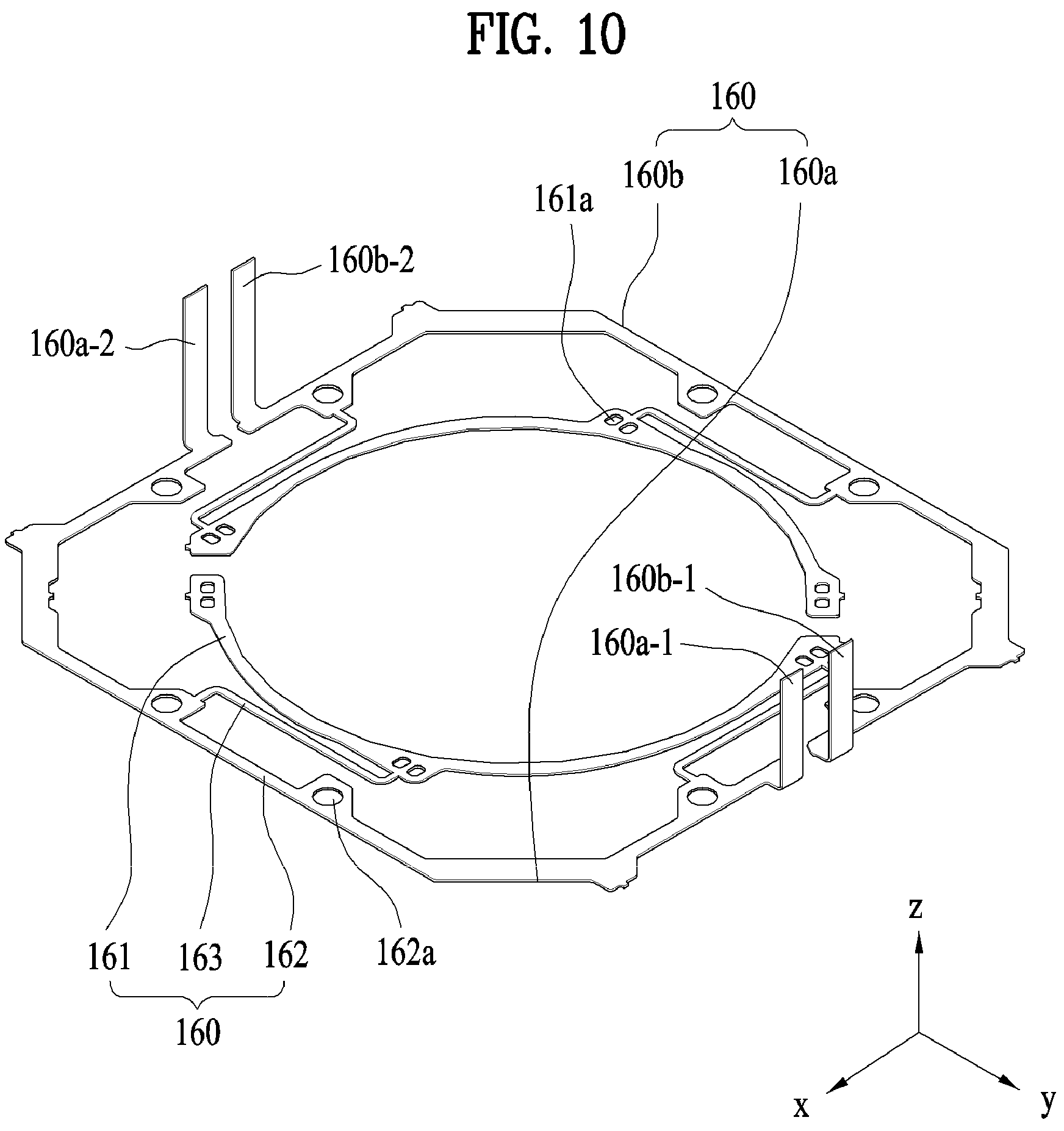 Patent US12174450 Figure 10 – Lens moving apparatus with a bobbin comprising a groove and elastic members and camera module including the same