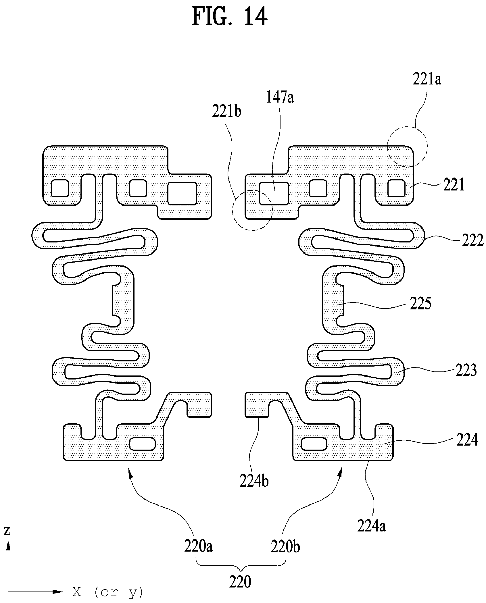 Patent US12174450 Figure 14 – Lens moving apparatus with a bobbin comprising a groove and elastic members and camera module including the same