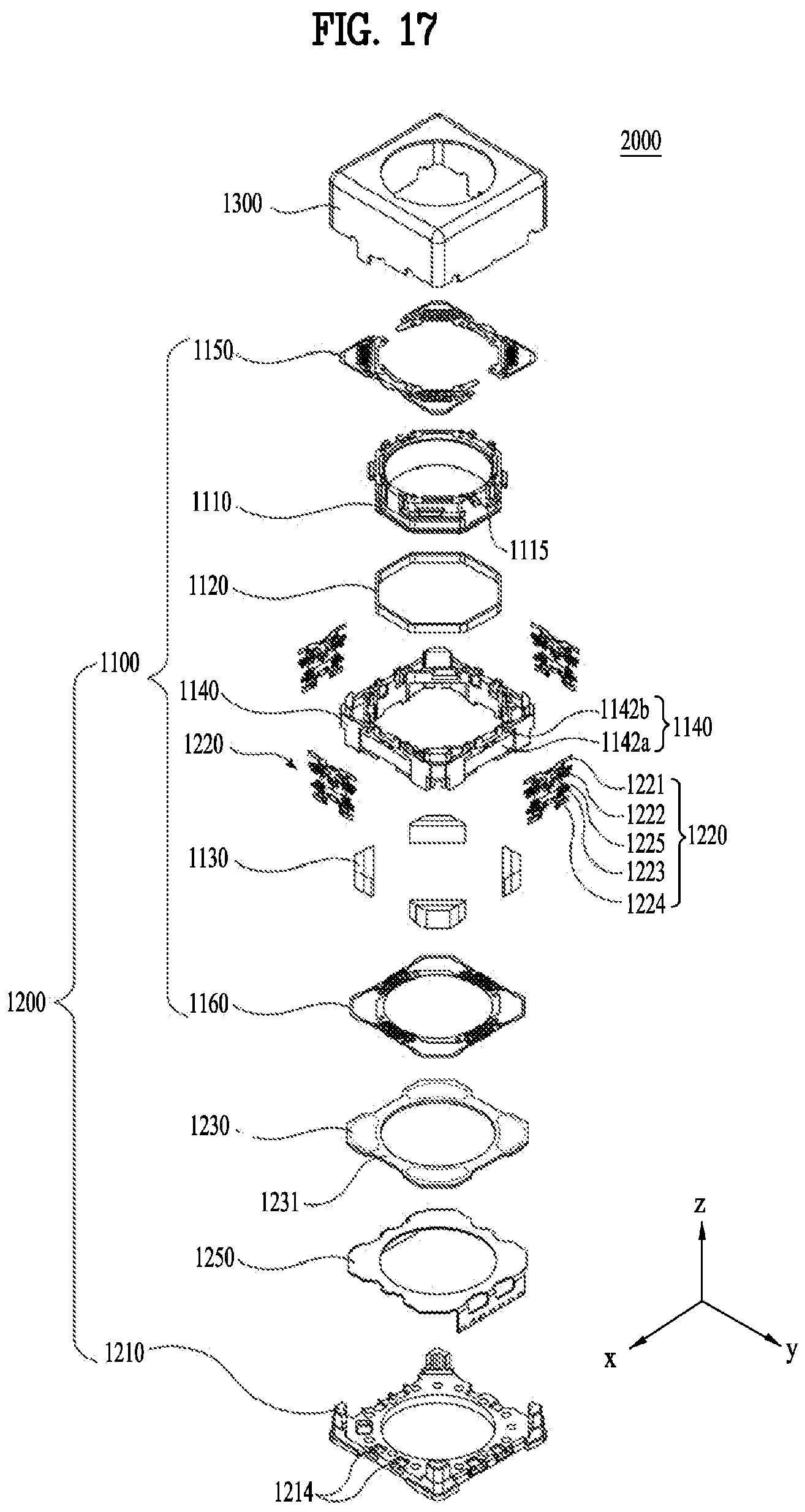 Patent US12174450 Figure 17 – Lens moving apparatus with a bobbin comprising a groove and elastic members and camera module including the same