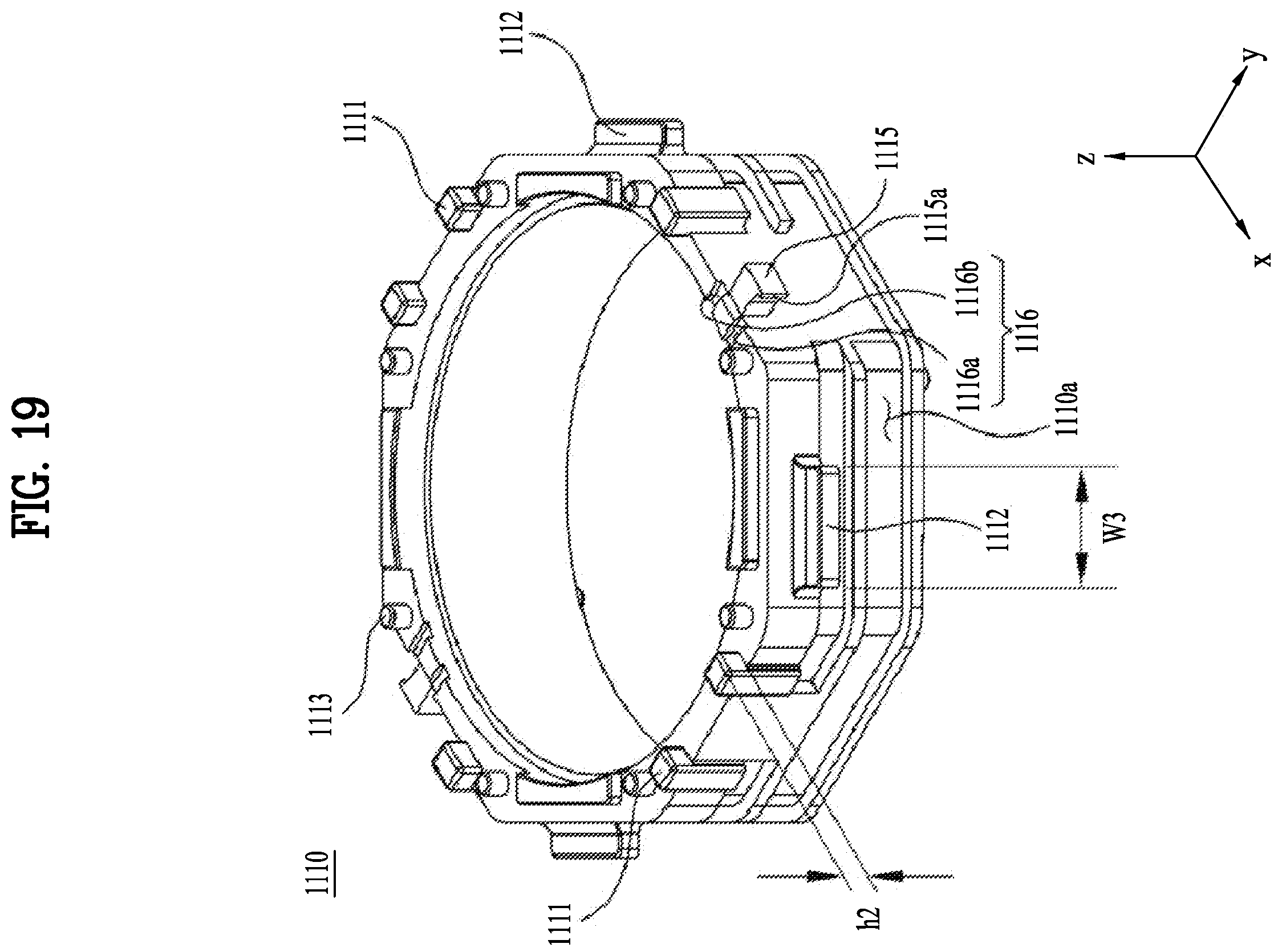 Patent US12174450 Figure 19 – Lens moving apparatus with a bobbin comprising a groove and elastic members and camera module including the same