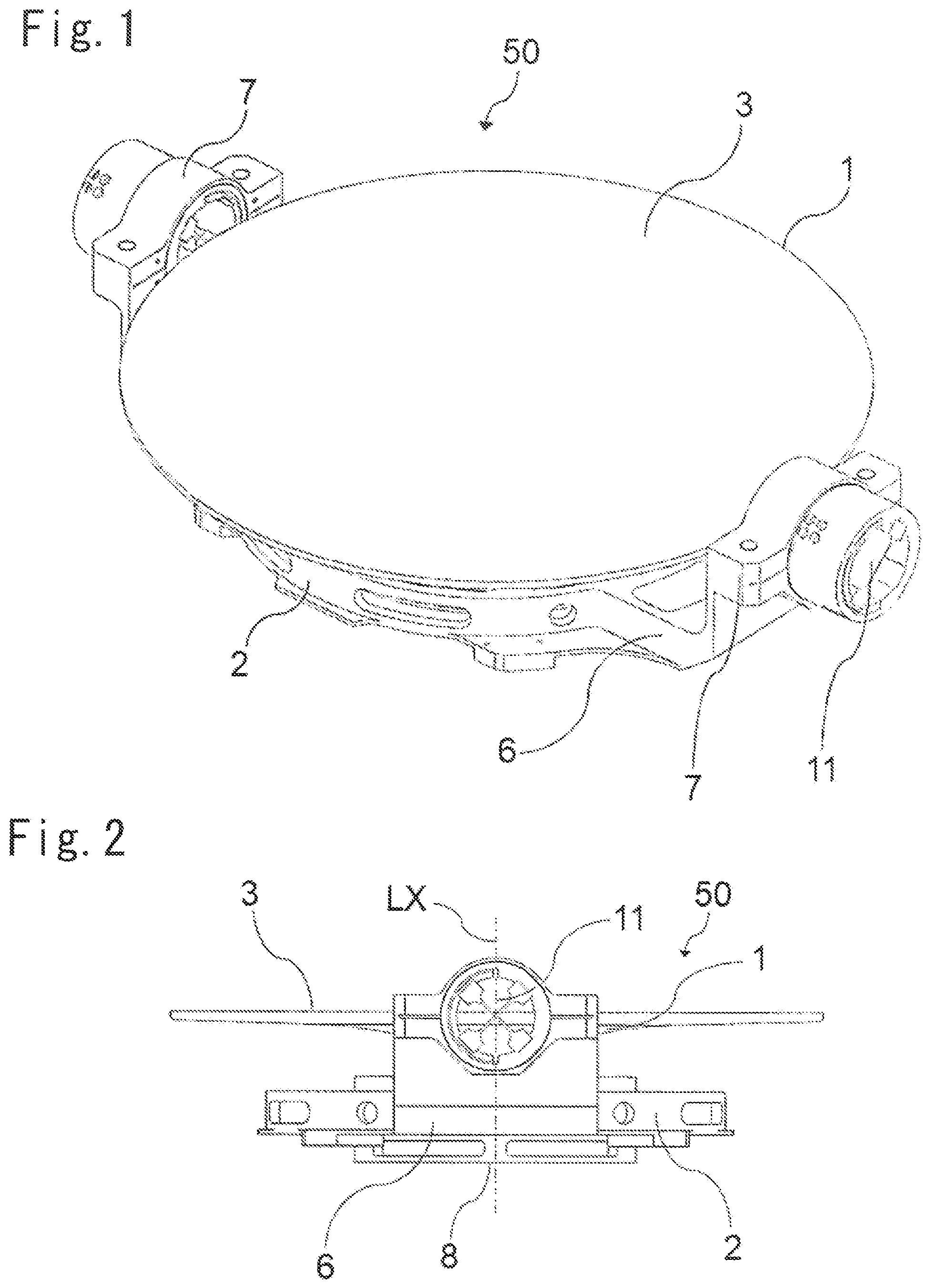 Patent US12174452 Figure 1 – Mirror support mechanism and optical device