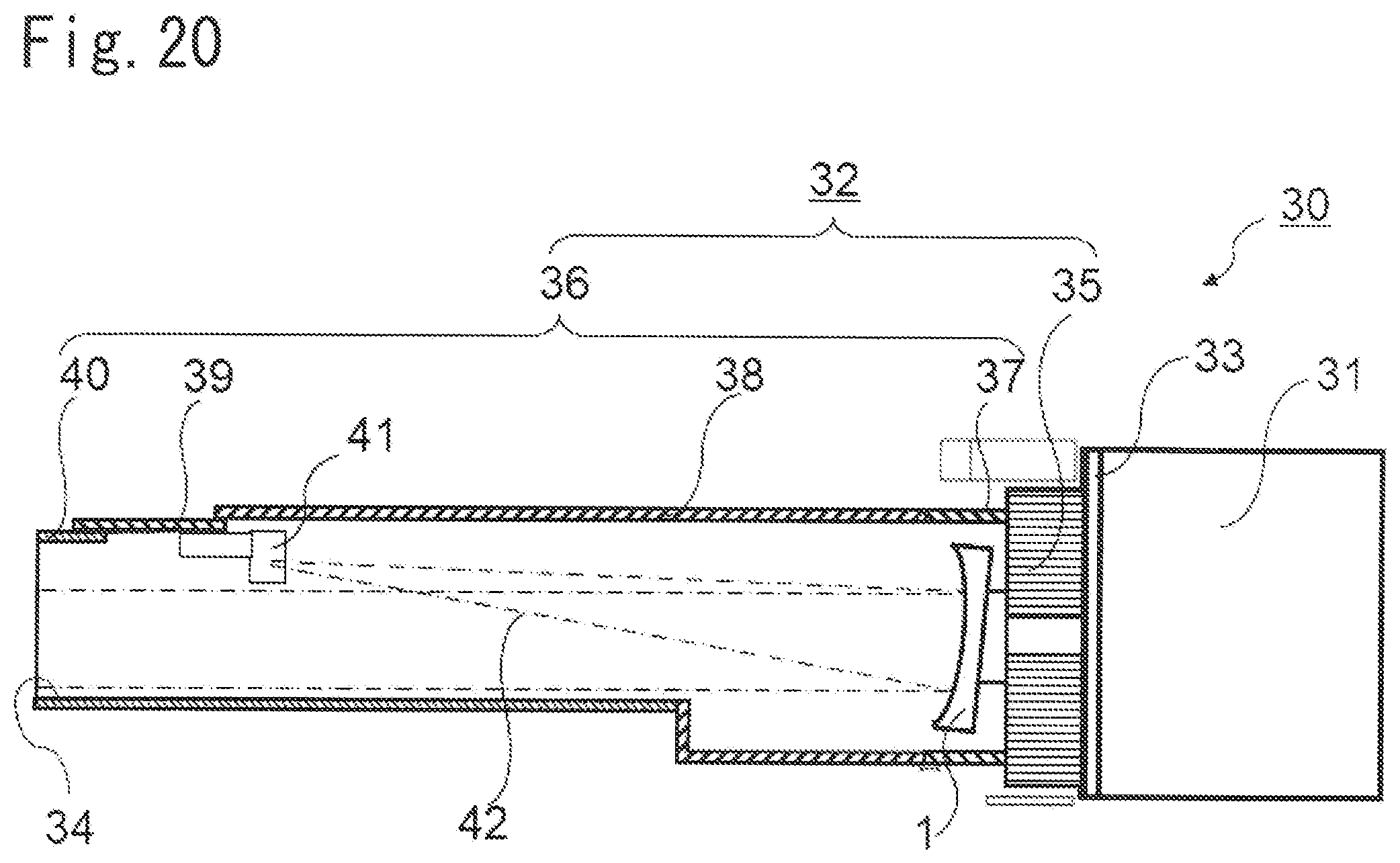 Patent US12174452 Figure 16 – Mirror support mechanism and optical device