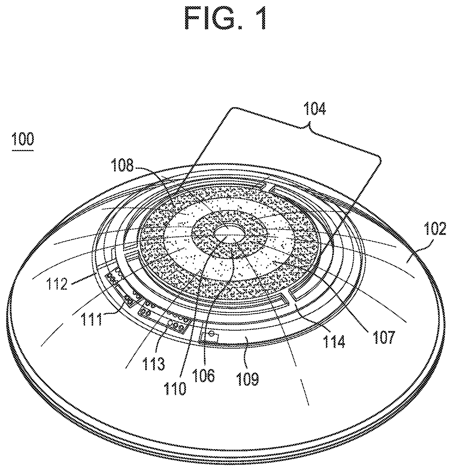 Patent US12174465 Figure 1 – Dynamically tunable apodized multiple-focus opthalmic devices and methods