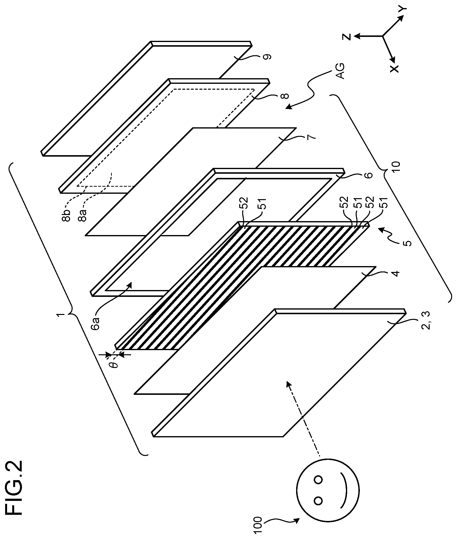 Patent US12174475 Figure 2 – Cover panel and display device