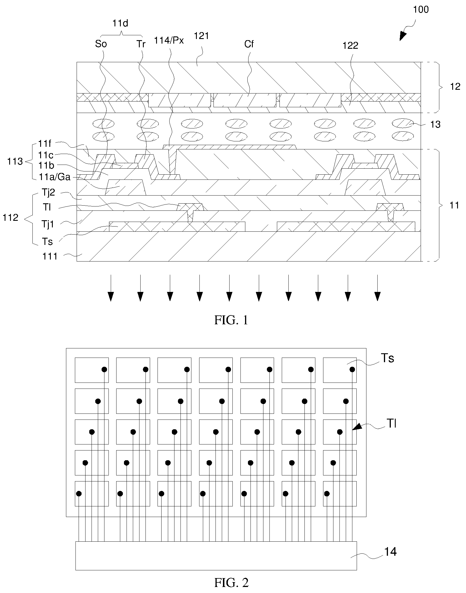 Patent US12174477 Figure 1 – Touch display panel with touch electrode multiplexed as common electrode