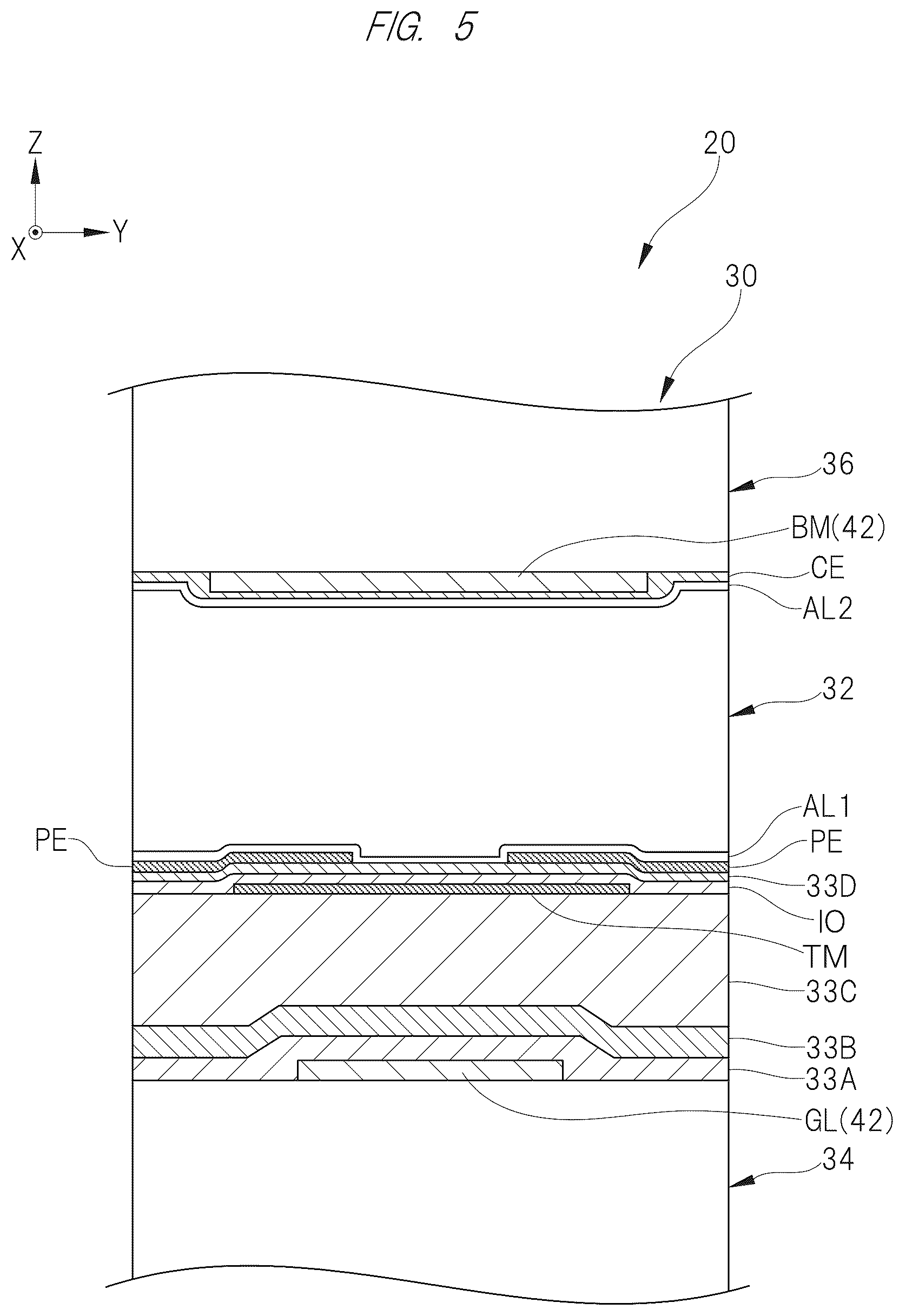Patent US12174481 Figure 5 – Display device comprising a partition section having a plurality of structures arranged at intervals and a diffraction section configured to diffract a plurality of lights