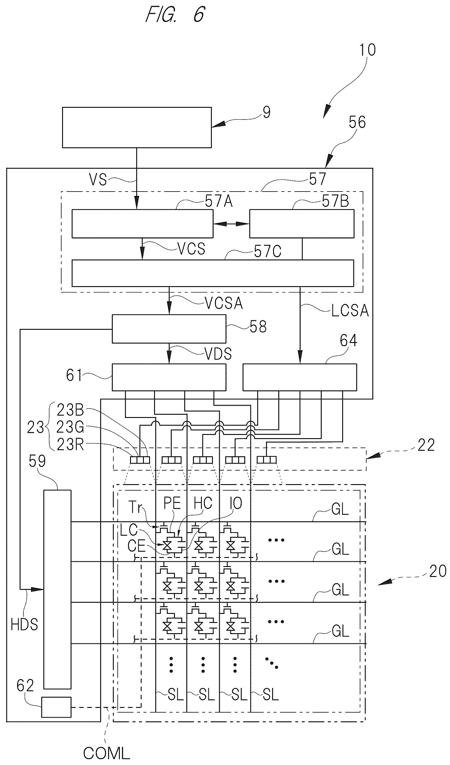 Patent US12174481 Figure 6 – Display device comprising a partition section having a plurality of structures arranged at intervals and a diffraction section configured to diffract a plurality of lights
