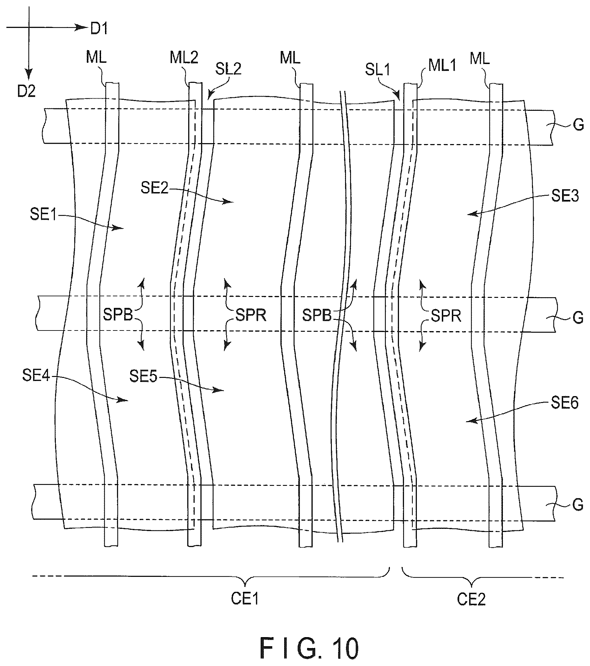 Patent US12174495 Figure 8 – Display device comprising a first common electrode physically separated from a second common electrode by a first slit overlapping a first image signal line and a first metal line