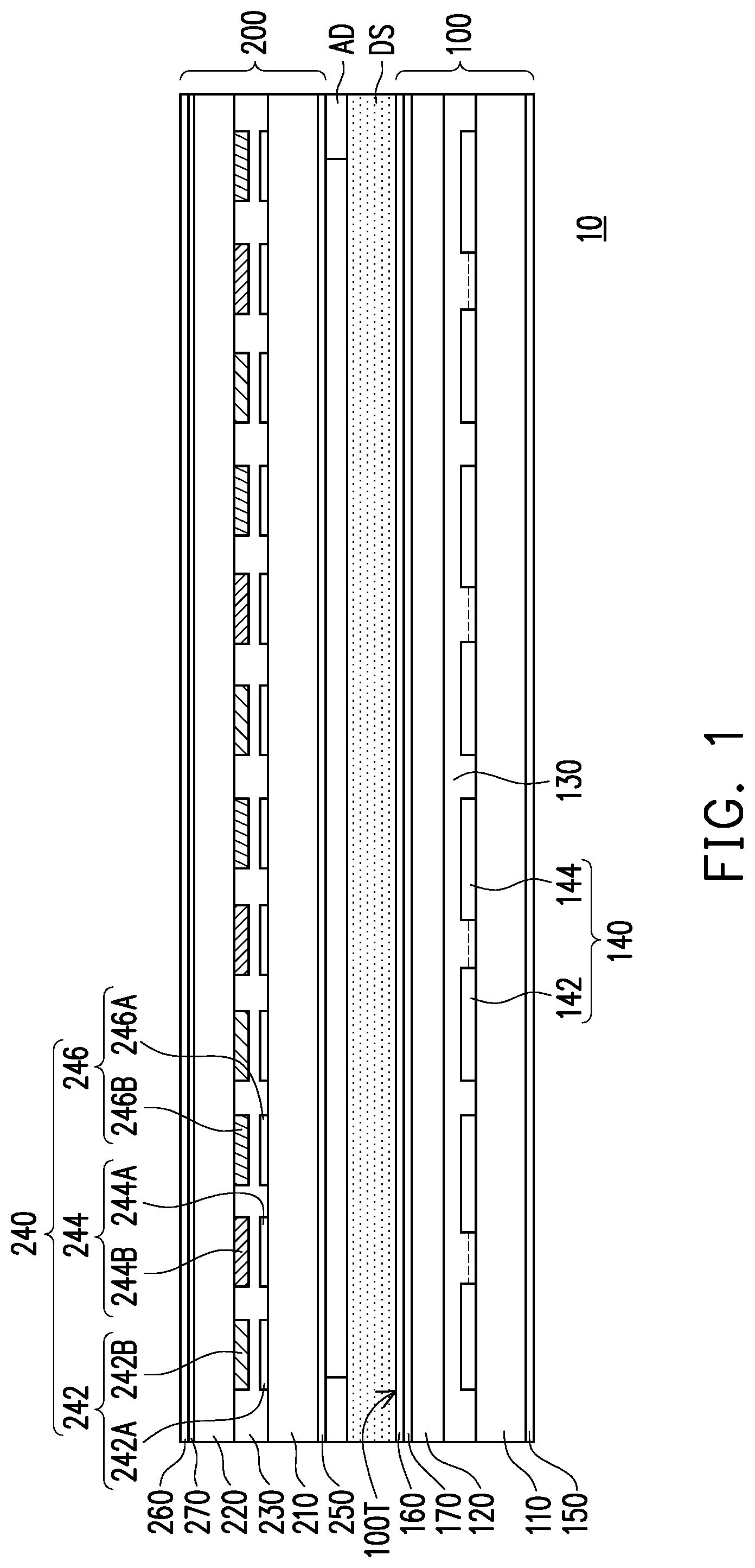 Patent US12174496 Figure 1 – Display device
