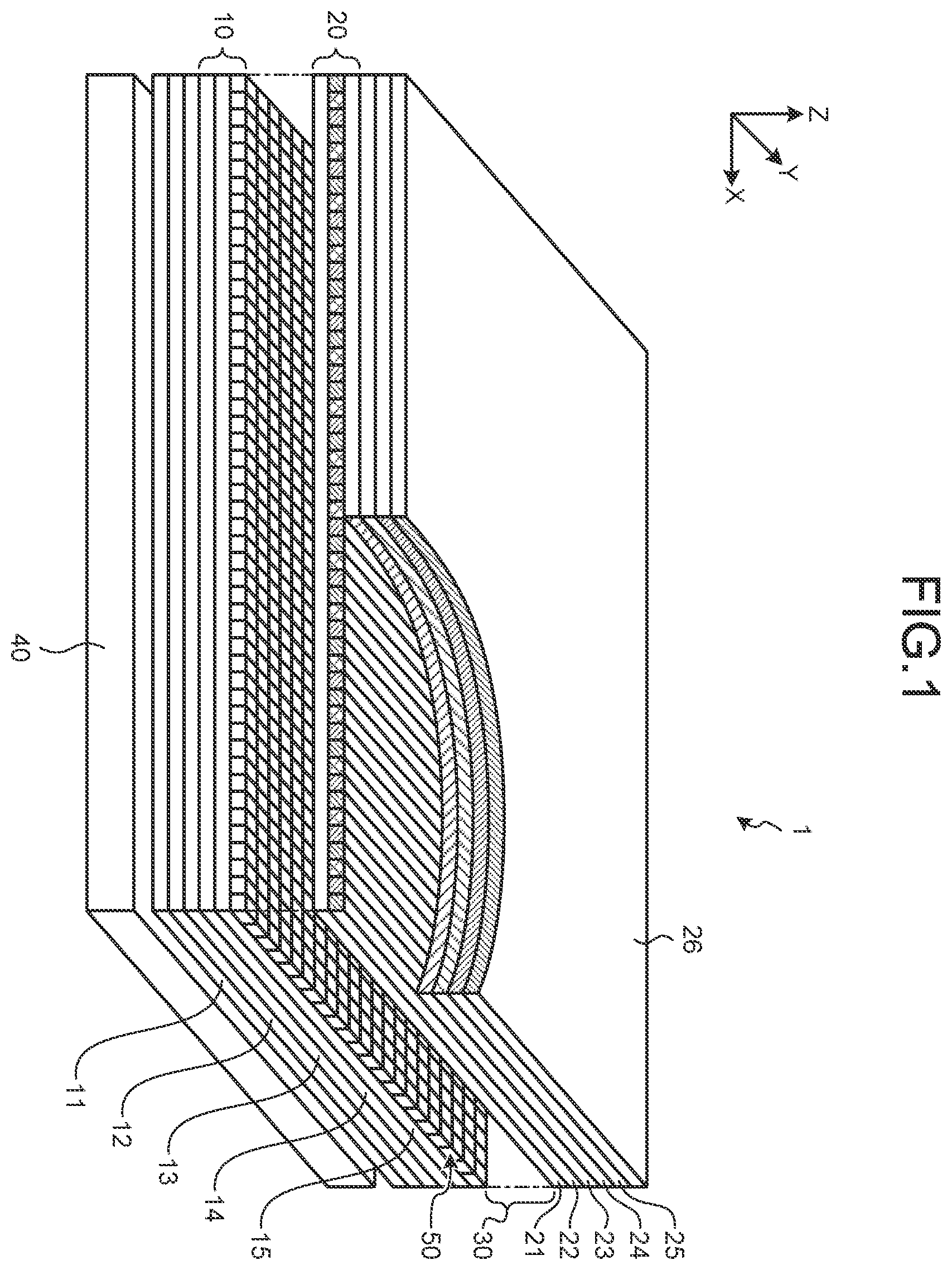 Patent US12174500 Figure 1 – Display device