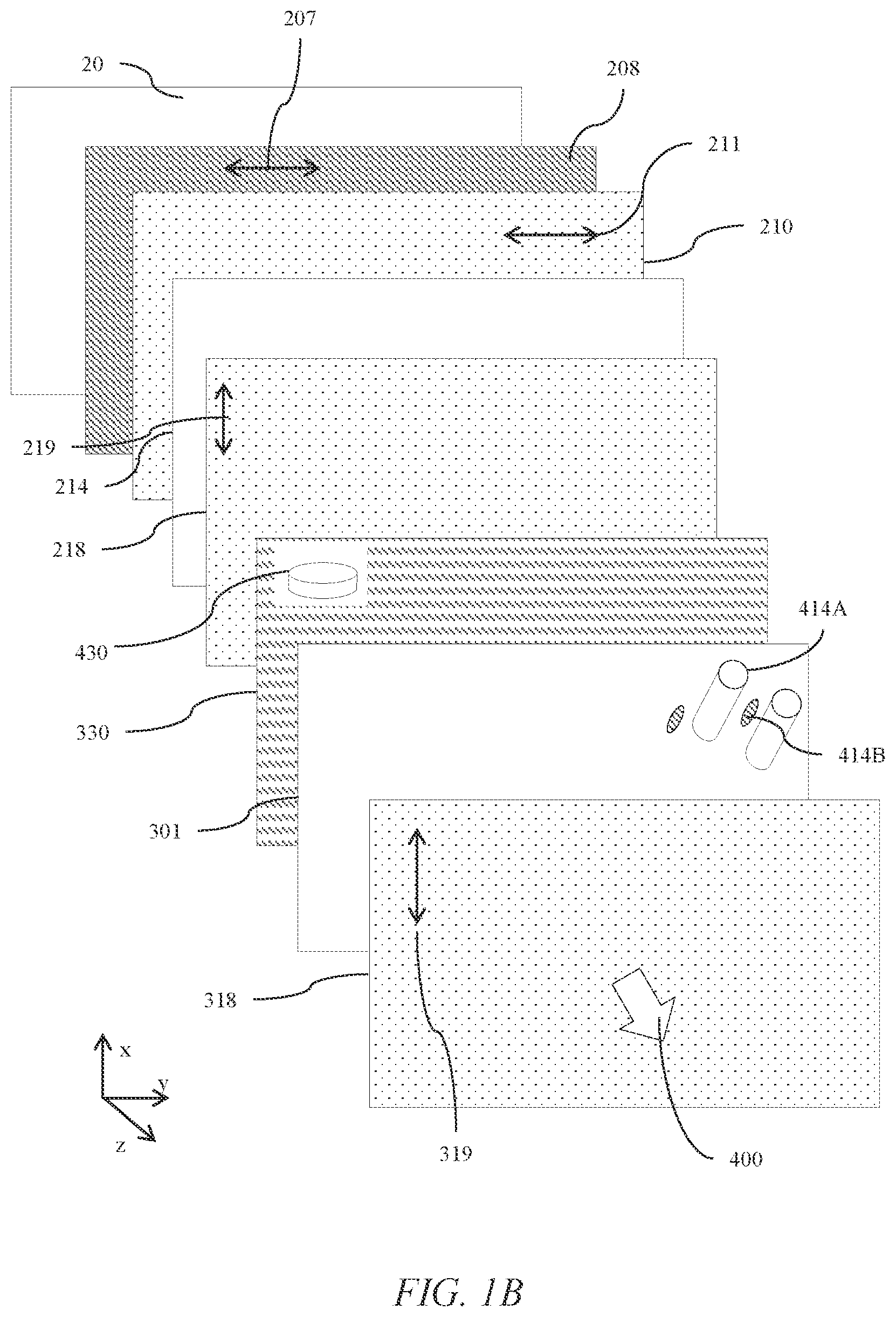 Patent US12174504 Figure 2 – Optical stack for switchable directional display