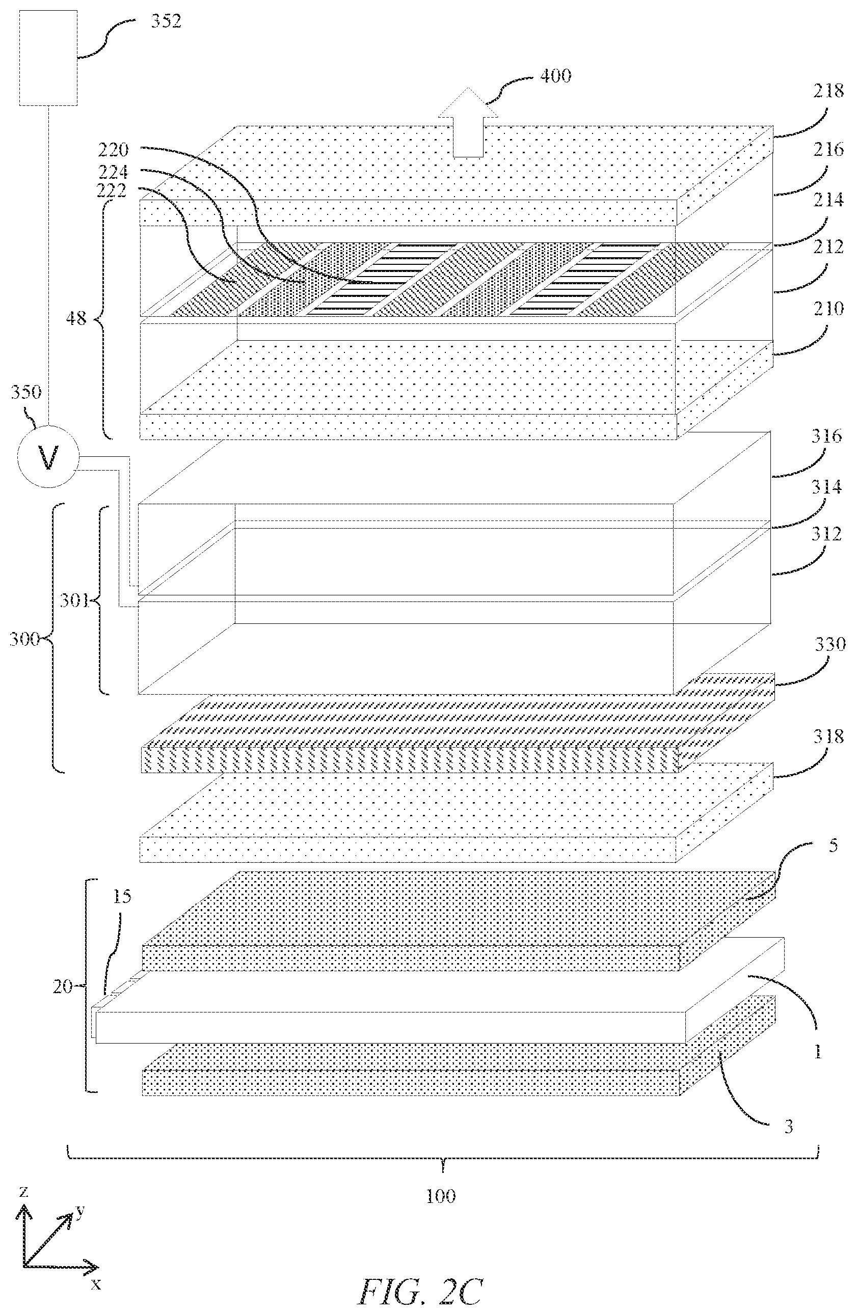 Patent US12174504 Figure 8 – Optical stack for switchable directional display