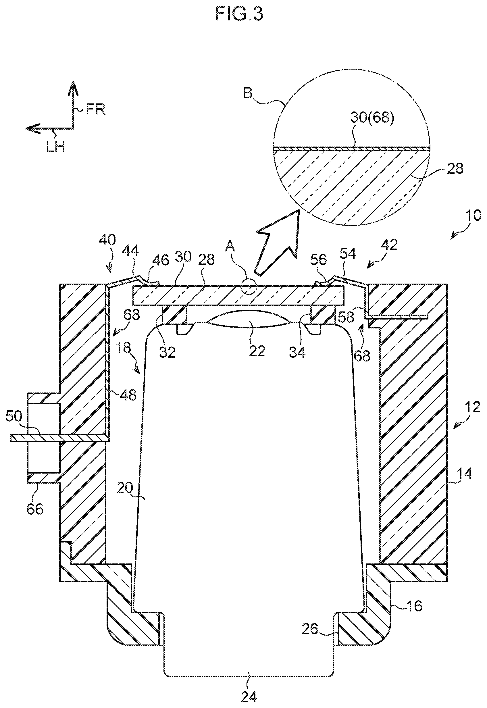 Patent US12174517 Figure 3 – Imaging device for vehicle