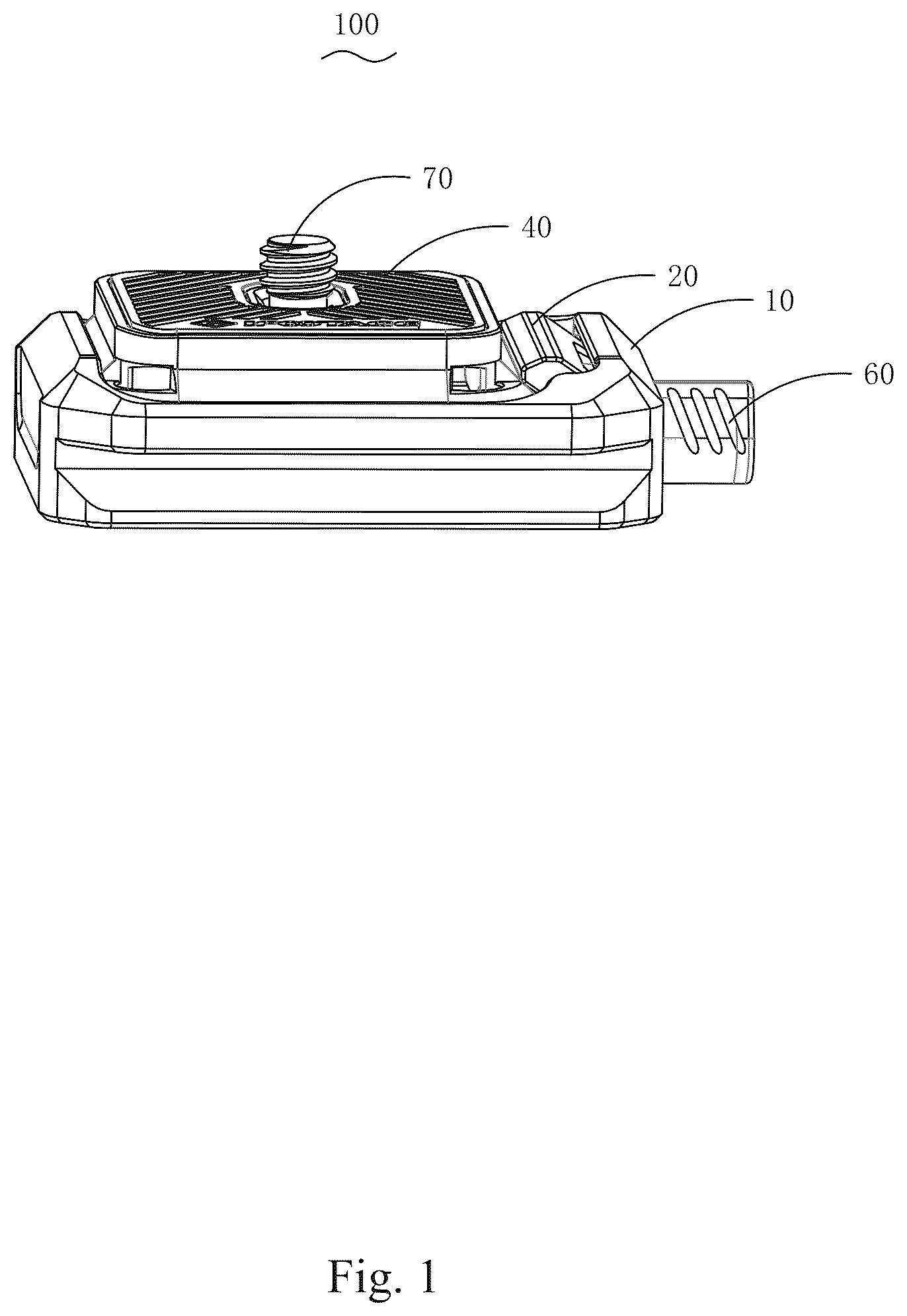 Patent US12174519 Figure 1 – Quick attachable and detachable fixing apparatus for photographic equipment